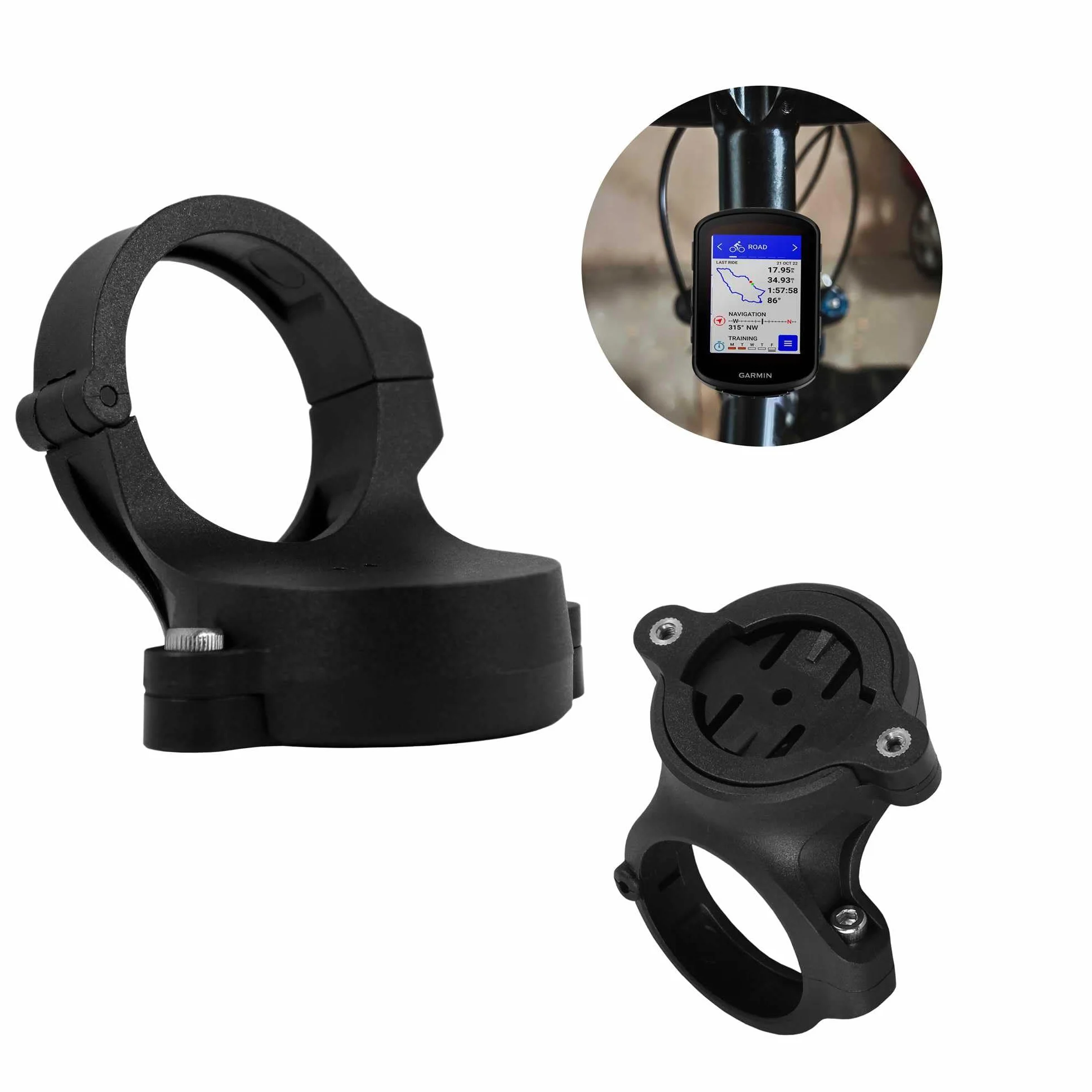 OcioDual Uchwyt krawędzi 2. generacji kompatybilny z Garmin Varia RTL510 RTL515 RVR315 GoPro, do prętów 25,4-31,8 mm