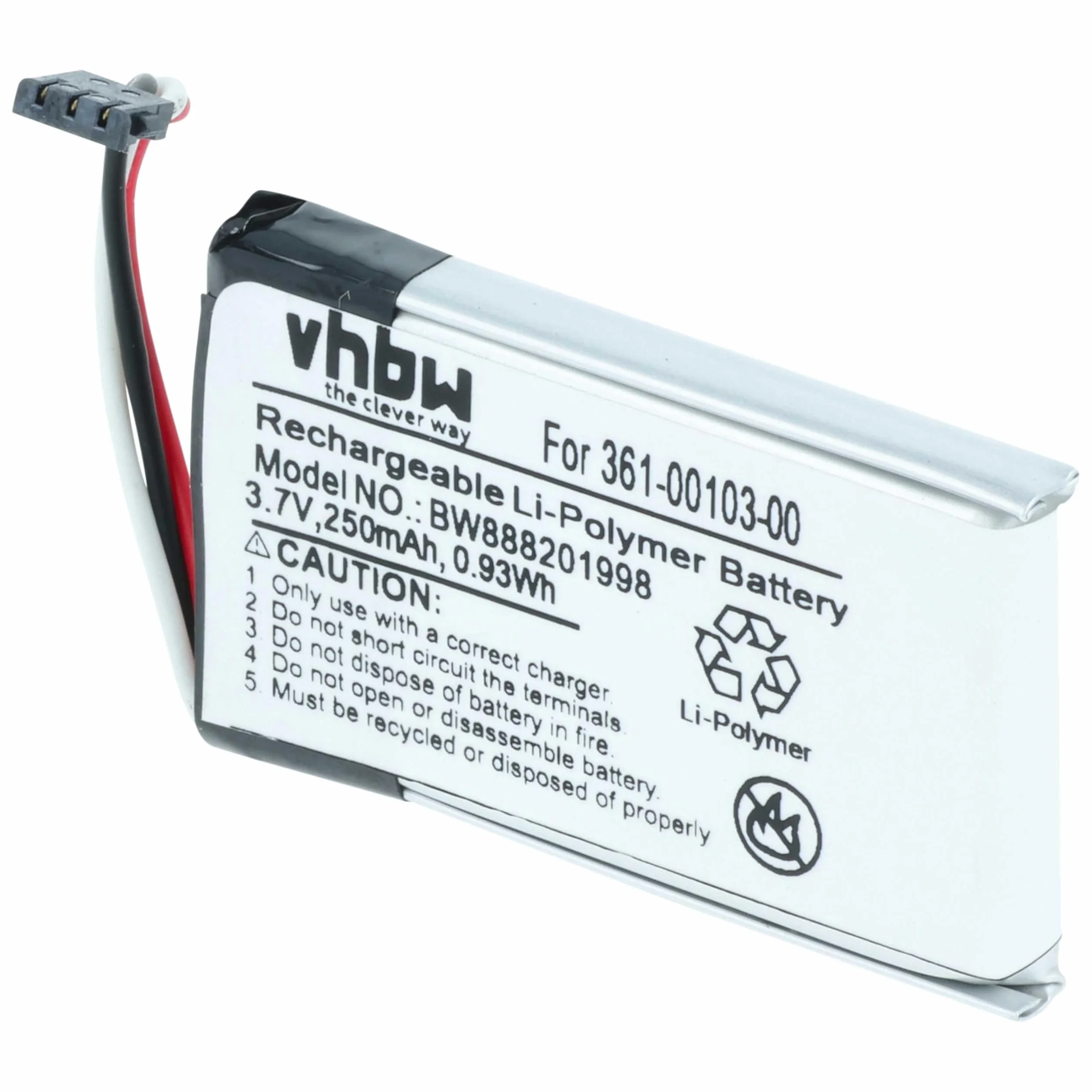 vhbw Bateria zamienna do kamery Garmin 361-00103-00 250 mAh 3,7 V litowo-polimerowa