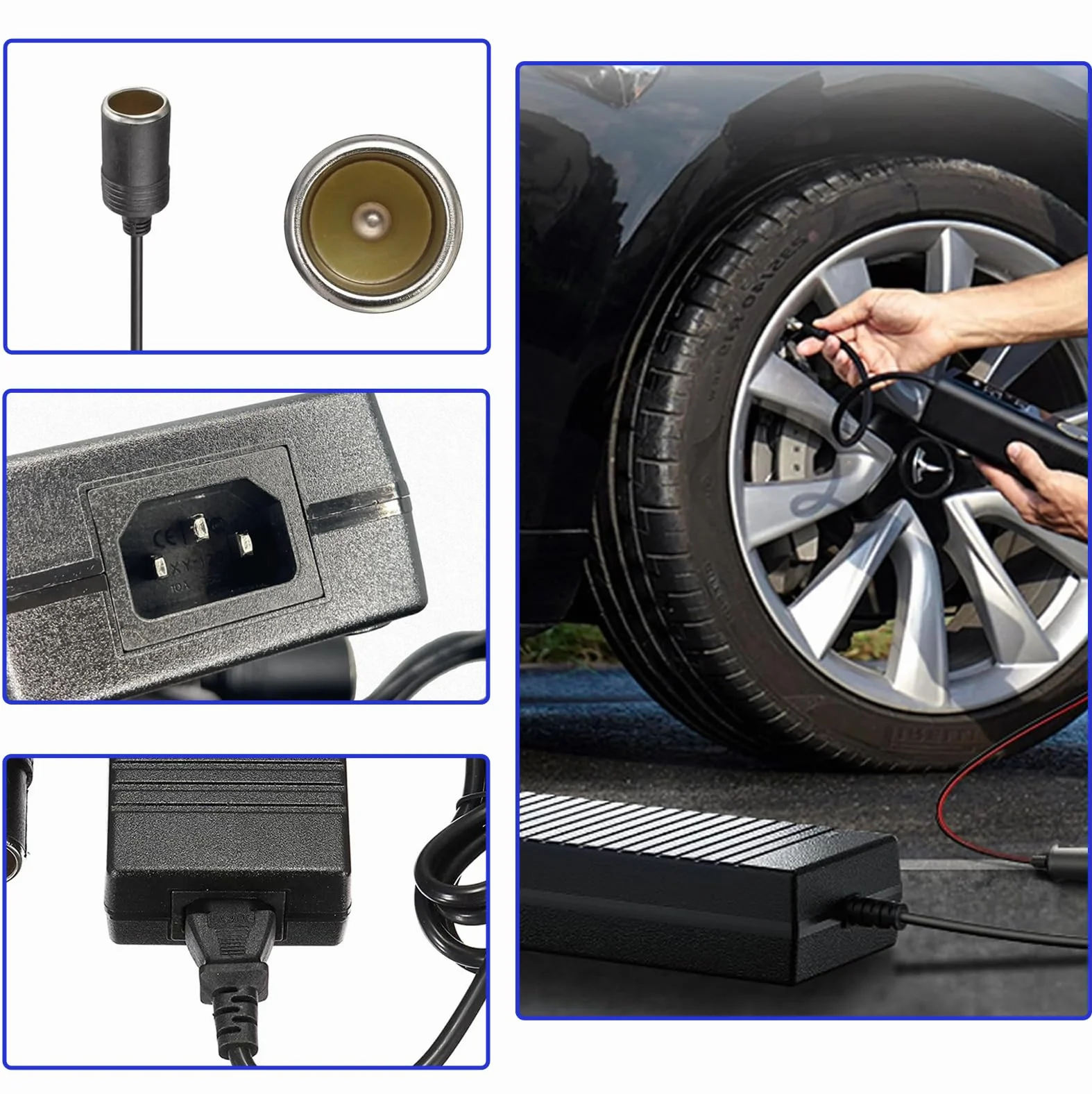 180 W 15 A adapter sieciowy do samochodu, przetwornica napięcia 220 V na 12 V, adapter do gniazda zapalniczki samochodowej do odkurzaczy samochodowych, kompresorów, lodówek (czarny)