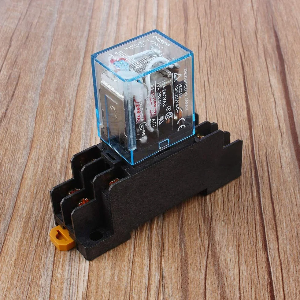 Przekaźnik mocy cewki z podstawą gniazda AC 220 V 10A DPDT LY2NJ HH62P HHC68A-2Z, do zdalnego sterowania, komunikacji, automatycznego systemu sterowania, urządzeń elektronicznych itp.