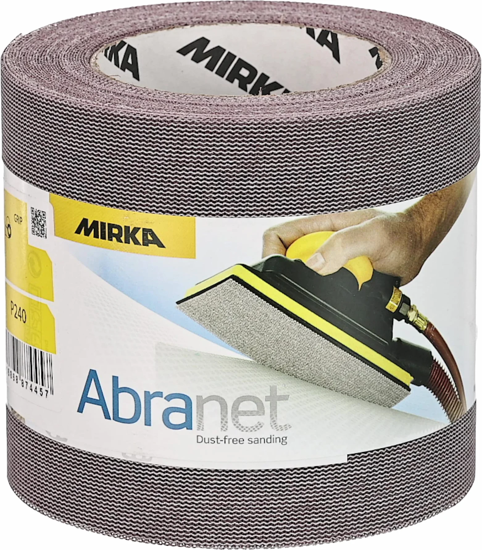 Mirka Abranet siatka ścierna rolka 115 mm x 10 m rzep P240 | Siatka ścierna do drewna lakieru plastiku z ziarnistością P240 kompatybilna z szlifierkami rzepowymi Mirka