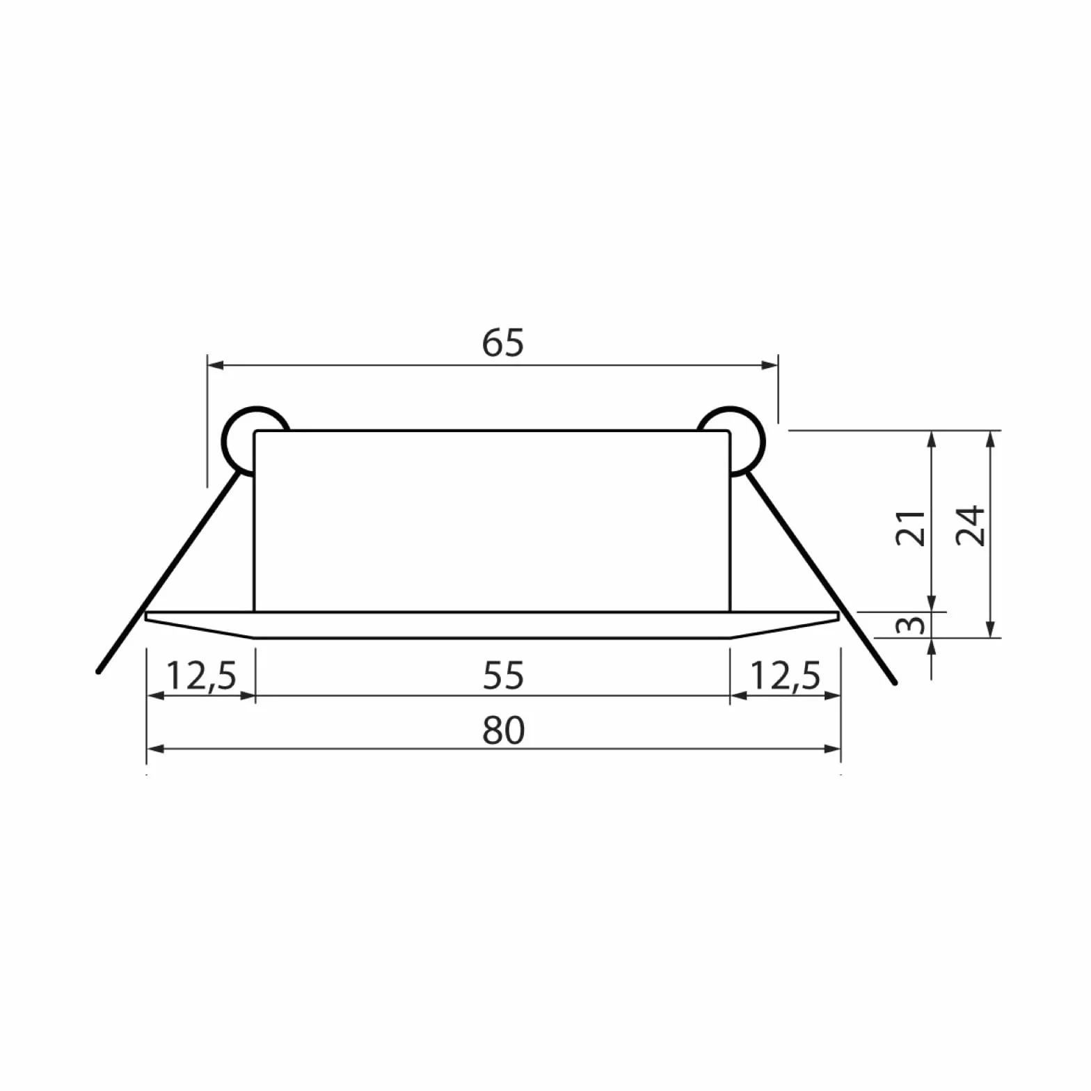 SEBSON Reflektor do zabudowy okrągły szczotkowane aluminium, rama montażowa średnica otworu 65 mm, sufit spot z oprawą GU10 do LED/halogenów