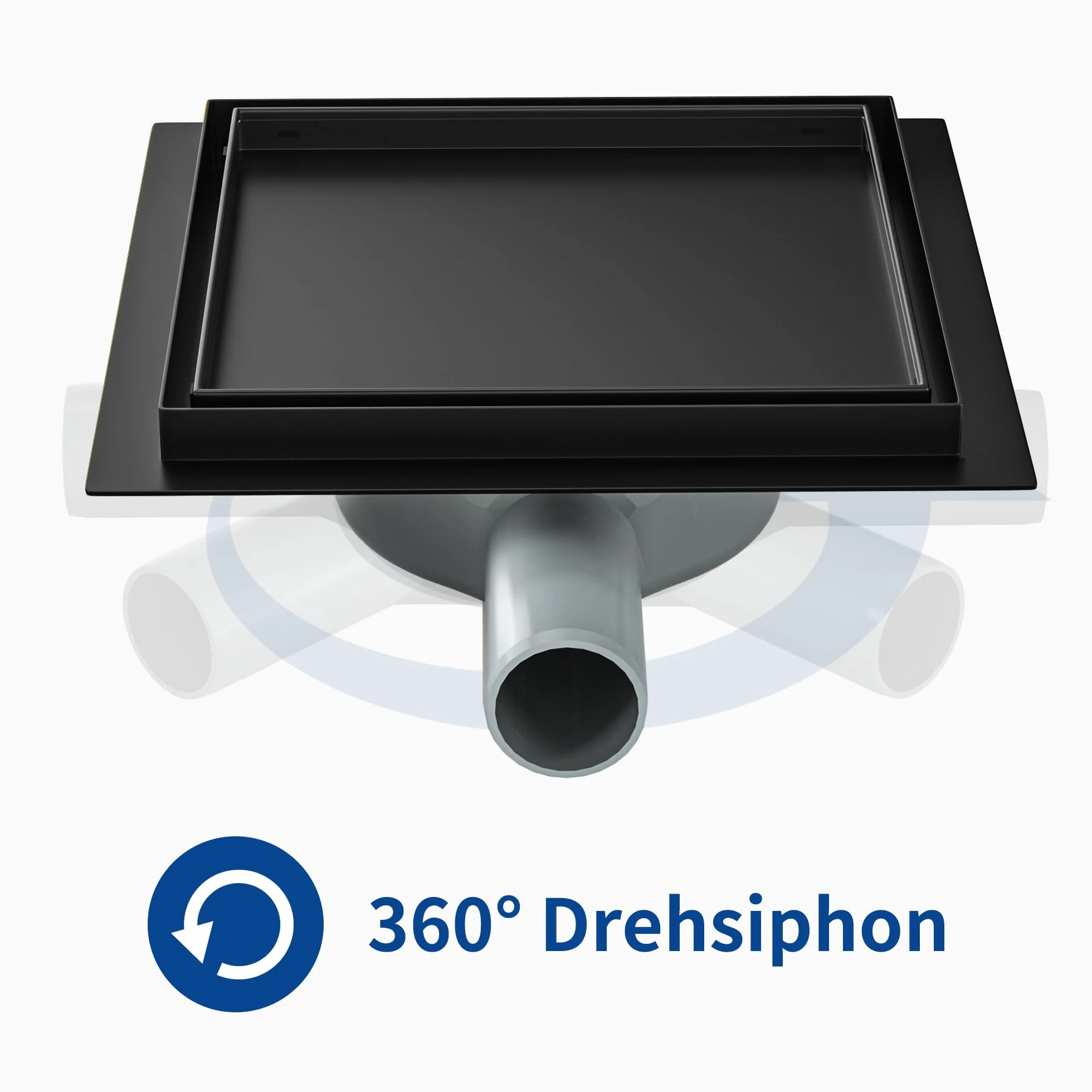 Odpływ podłogowy prysznic ze stali nierdzewnej, 20 x 20 cm, rynna prysznicowa Duadratic, z syfonem 360° i filtrem do włosów 2 w 1, odpływ prysznicowy z możliwością kafelkowania, płaska rynna