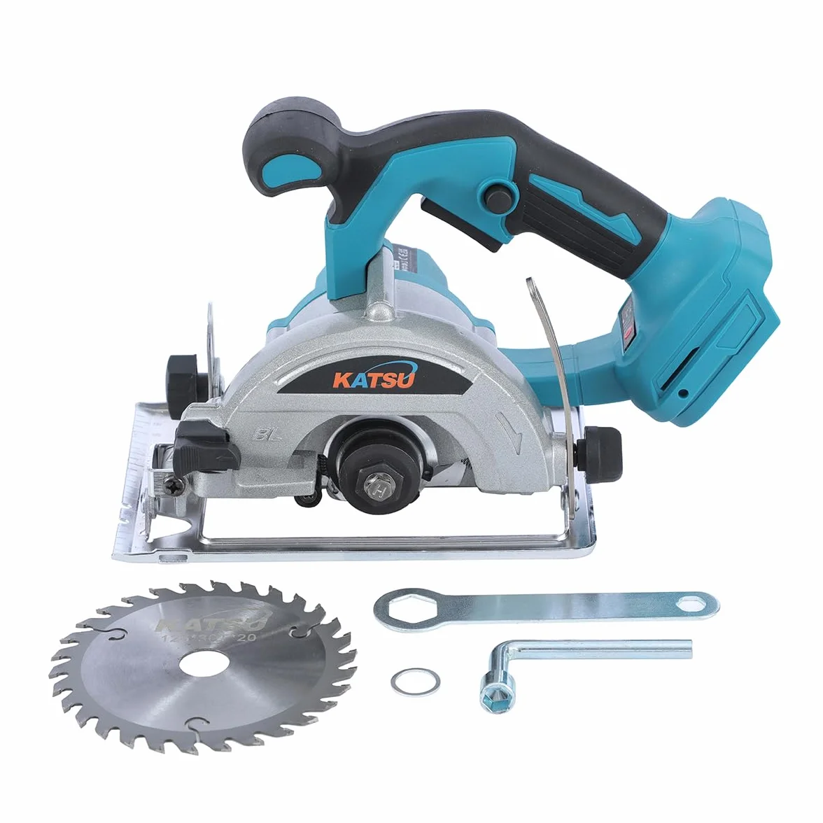 KATSU FIT-BAT 21V, elektryczna piła tarczowa 5" z silnikiem bezszczotkowym, 13000RPM, głębokość cięcia 30 mm, ostrze tnące 125 mm w zestawie, bez akumulatora 102794