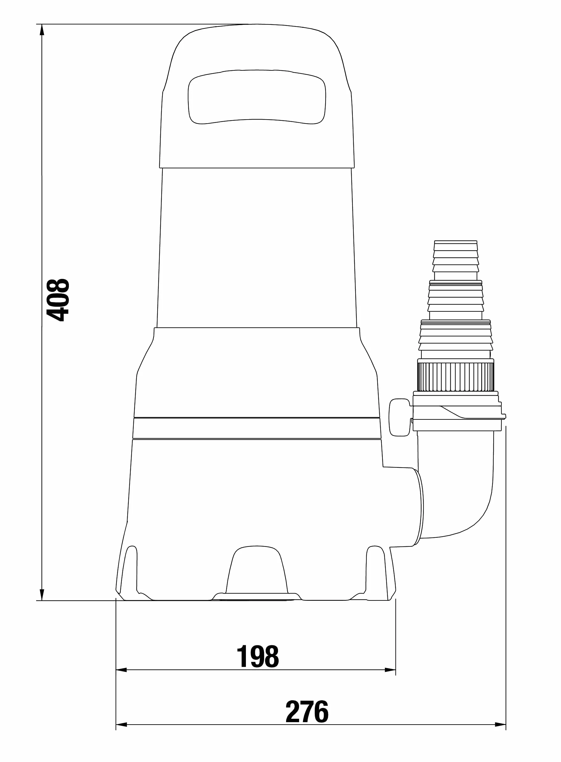 Gardena pompa zanurzeniowa do w. brudnej 25000: Pompa zanurzeniowa o wydajności 25 000 l/h, funkcja automatyczna, wyłącznik pływakowy z funkcją pracy ciągłej, cząstki brudu do 38 mm, 1100 W (9046-20)