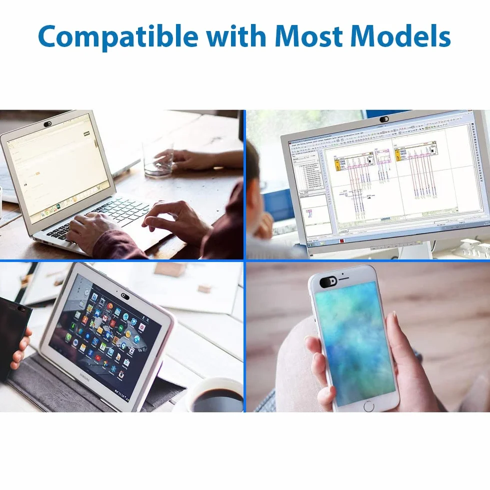 MMOBIEL Okładka kamery internetowej Universal do laptopa Ochrona ochrony prywatności Ultra-cienki 0,5 mm kompatybilna z każdym laptopem/MacBook/Tablet/iPad/iPhone-Black