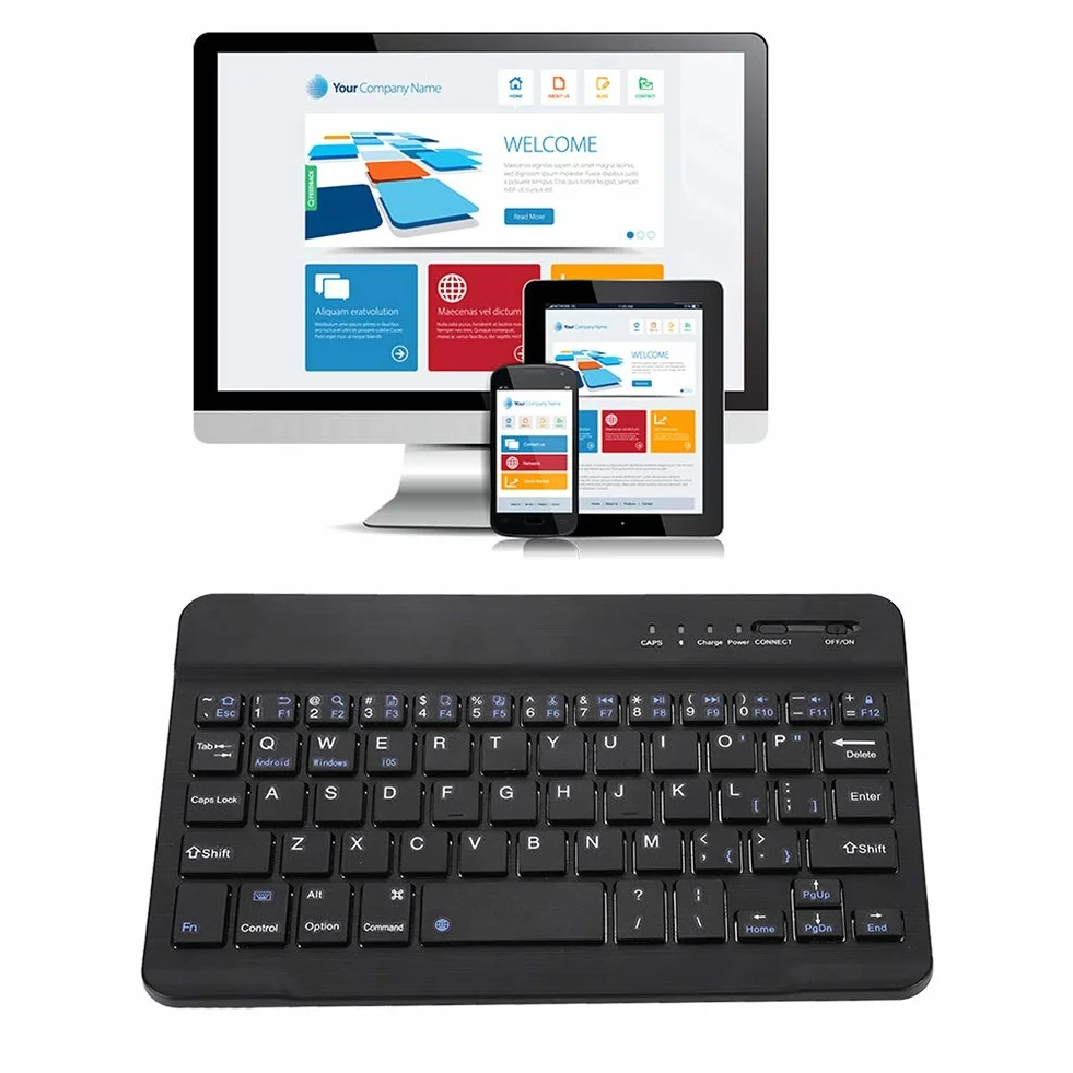 Elprico Mini klawiatura Bluetooth bezprzewodowa ze stopu aluminium 7-8 cali do Android iOS