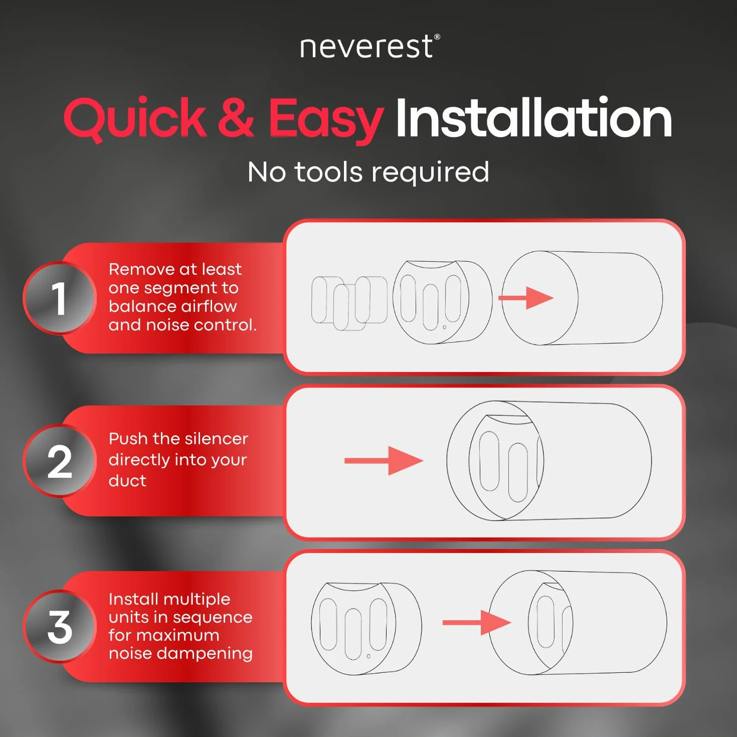 neverest® ESD tłumik do okrągłych rur wentylacyjnych 150 mm, redukcja poziomu hałasu, regulacja przepływu powietrza