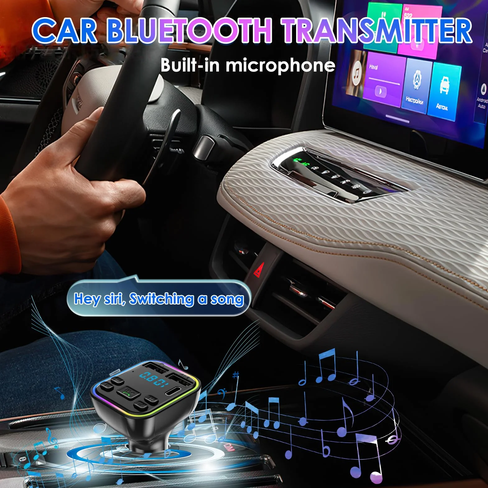 Nadajnik FM Bluetooth samochodowy adapter