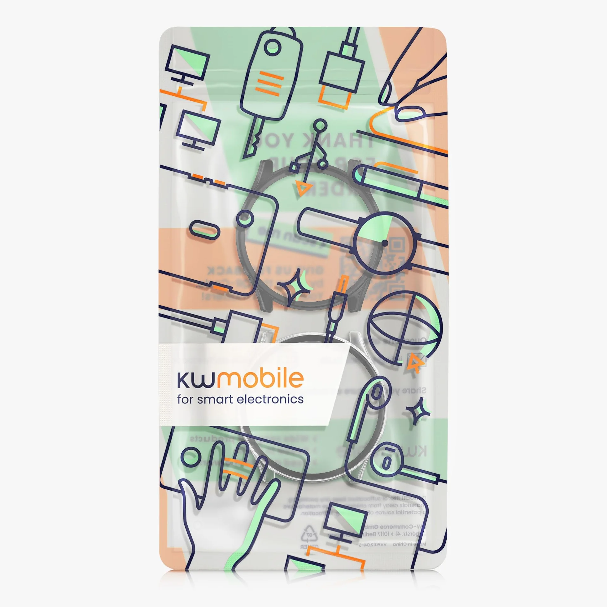 kwmobile Etui kompatybilne z Garmin Forerunner 970 47mm obudowa - 2X obudowa z hartowanego szkła do trackera fitness - przezroczysta-czarna