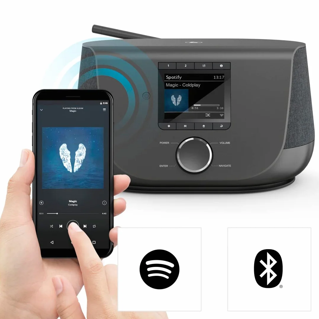 Hama Radio cyfrowe internetowe DIR3300SBT FM DAB/DAB+ Bluetooth WLAN 20W stereo czarne