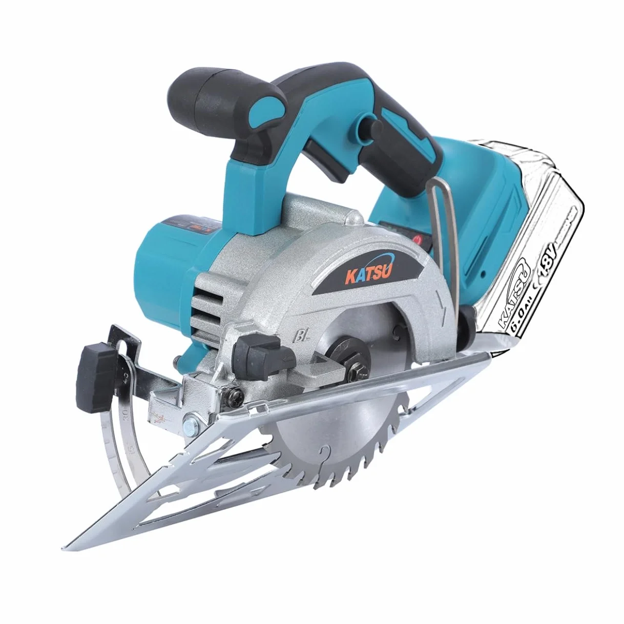 KATSU FIT-BAT 21V, elektryczna piła tarczowa 5" z silnikiem bezszczotkowym, 13000RPM, głębokość cięcia 30 mm, ostrze tnące 125 mm w zestawie, bez akumulatora 102794