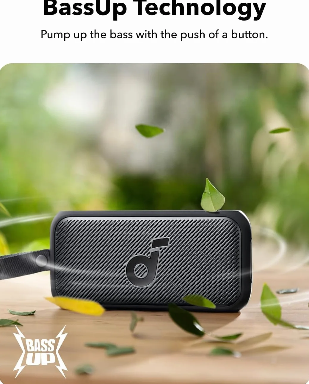 soundcore Motion 300 Bezprzewodowy przenośny głośnik Hi-Res z technologią BassUp, głośnik Bluetooth z technologią SmartTune, dźwięk stereo 30 W, IPX7, do ogrodu i pieszych wędrówek (czarny)