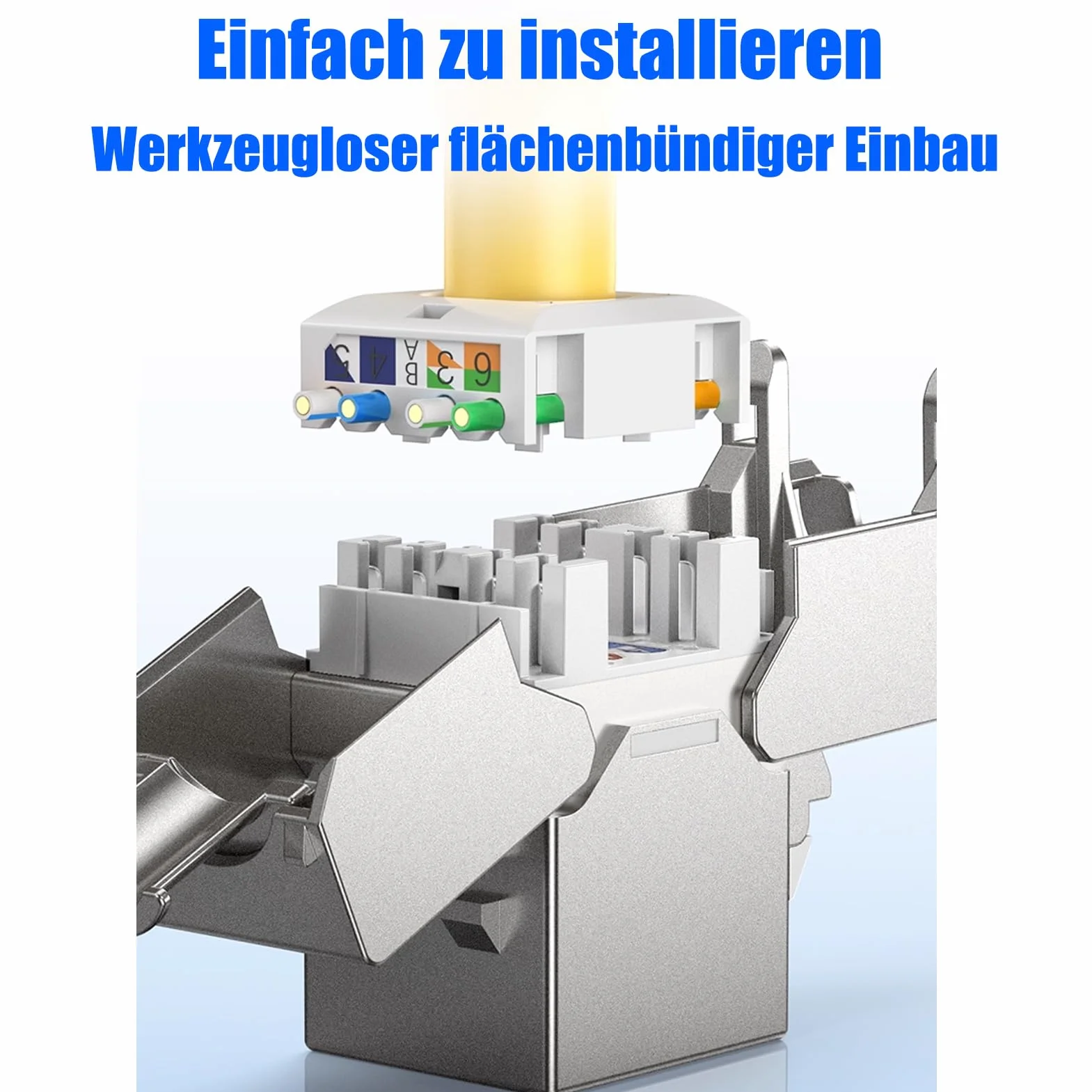 Joycabin Gniazdo sieciowe 2 porty CAT 7 podtynkowe i 2 x CAT 7 Keystone RJ45 moduł LAN Ethernet Keystone puszka gniazdo do zabudowy do CAT 5e CAT 6 CAT 6a maks. 10 Gbit/s STP podtynkowe gniazdo