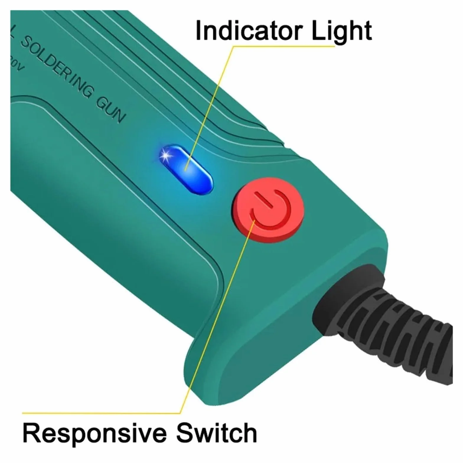 Zestaw Lutownicy Elektronicznej 60W Trwały Pistolet Spawalniczy Z Cyną Z Włącznikiem Światła Zewnętrzne Urządzenia Grzewcze Do Mikrochipów Precyzyjne Podgrzewanie(6 pcs Kit with Stand)