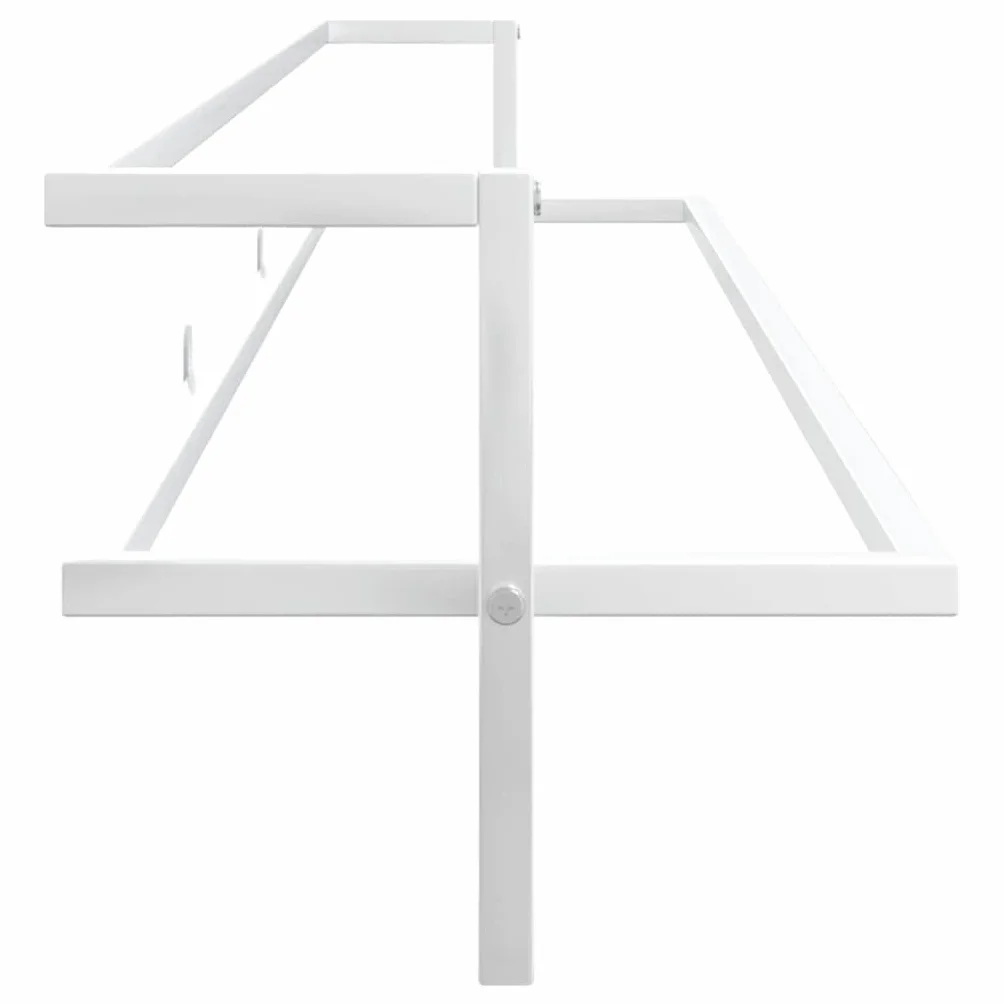 Wieszaki i uchwyty na ręczniki – akcesoria łazienkowe – wieszak na ręczniki biały 95 x 25 x 22 cm, żelazo