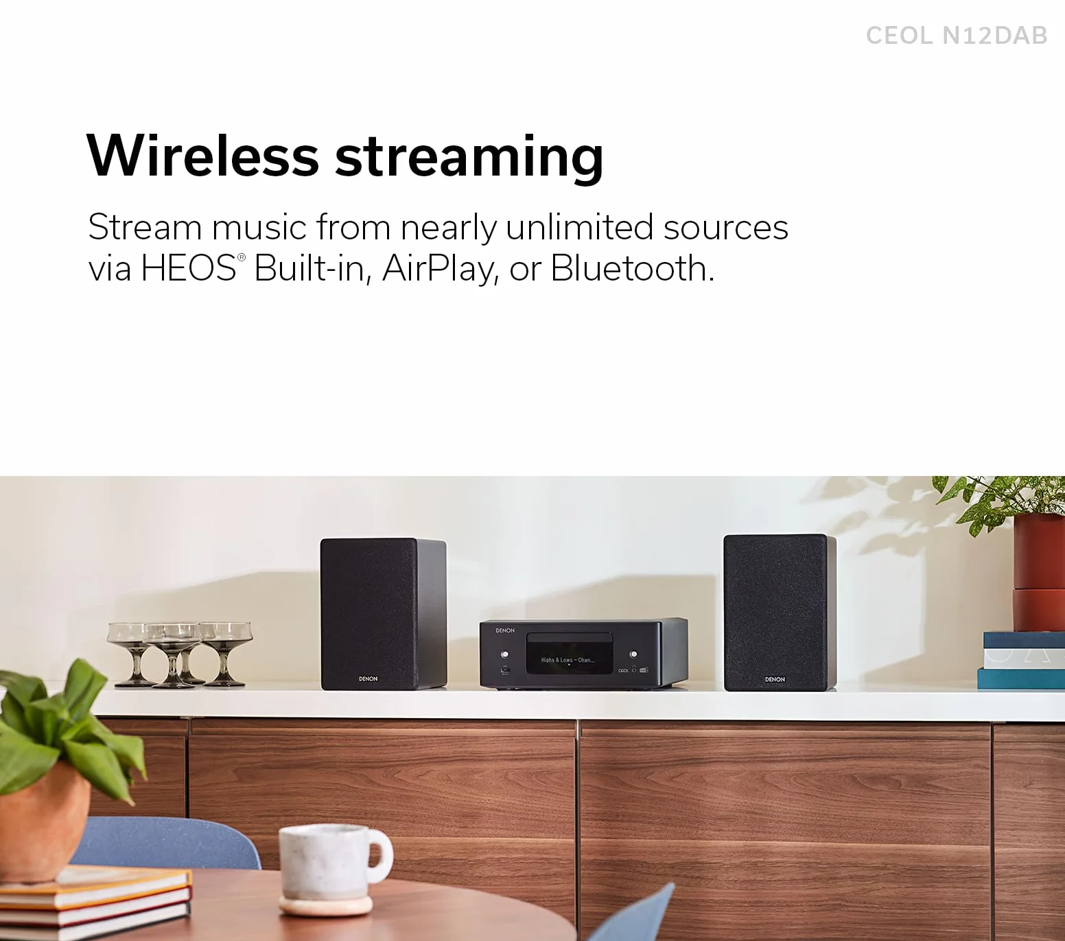 Denon CEOL N12DAB system all-in-one z CD, DAB/FM, HDMI ARC, HEOS® - czarny