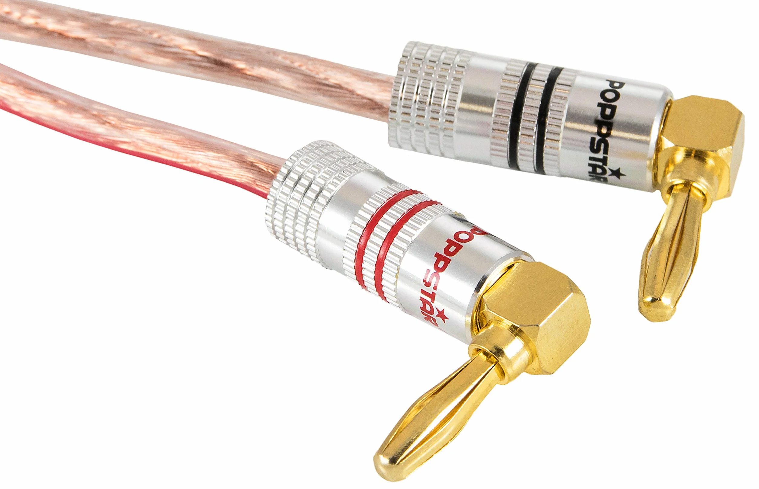 Poppstar 20 wtyków bananowych kątowych Hi-End pozłacane 24k 6 mm²