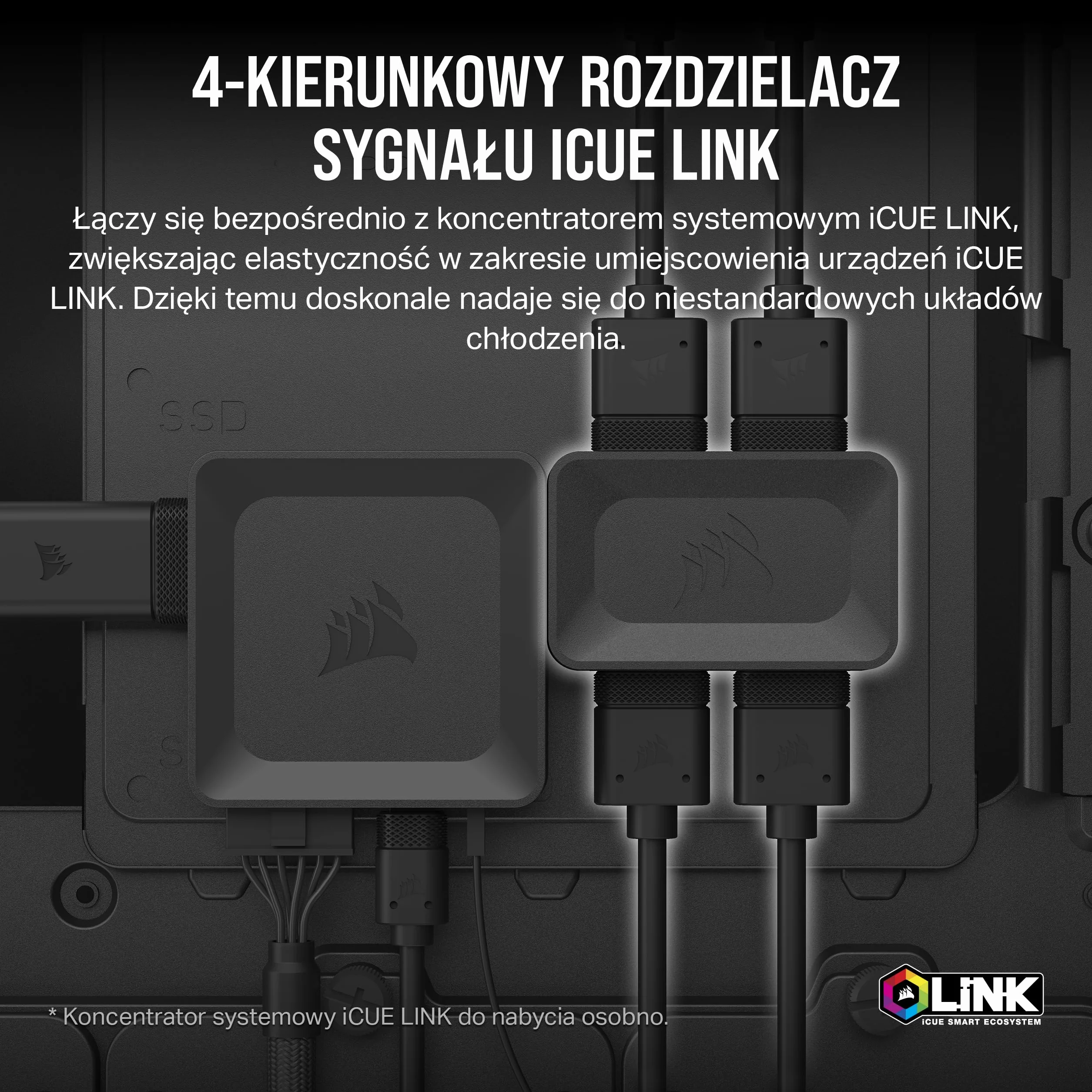 Corsair iCUE LINK 4-drożny rozdzielacz sygnału czarny