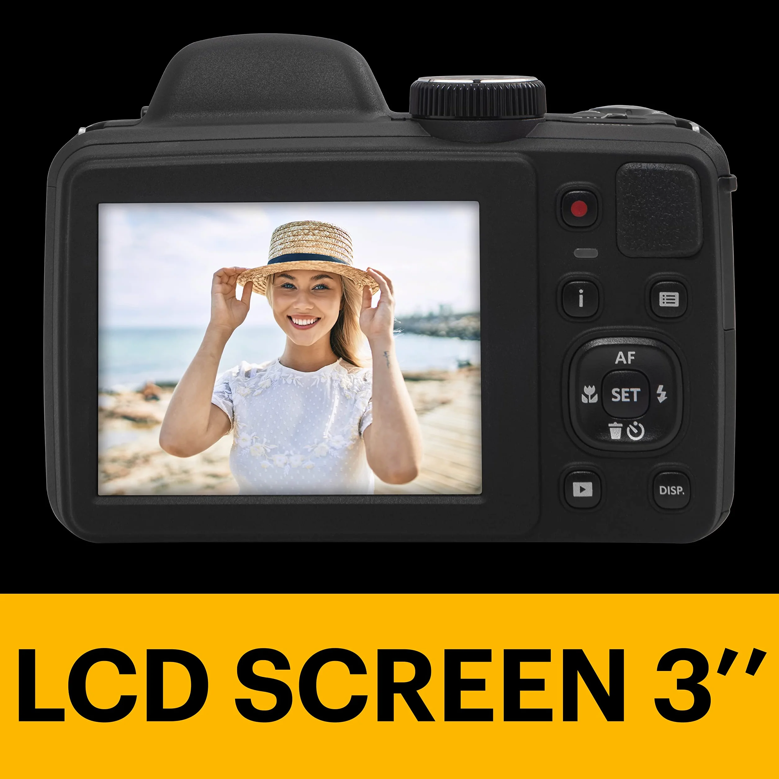 KODAK PIXPRO Astro Zoom AZ405-BK aparat cyfrowy 20 MP z 40-krotnym zoomem optycznym, szeroki kąt 24 mm, wideo 1080p Full HD i 3-calowym LCD (czarny)