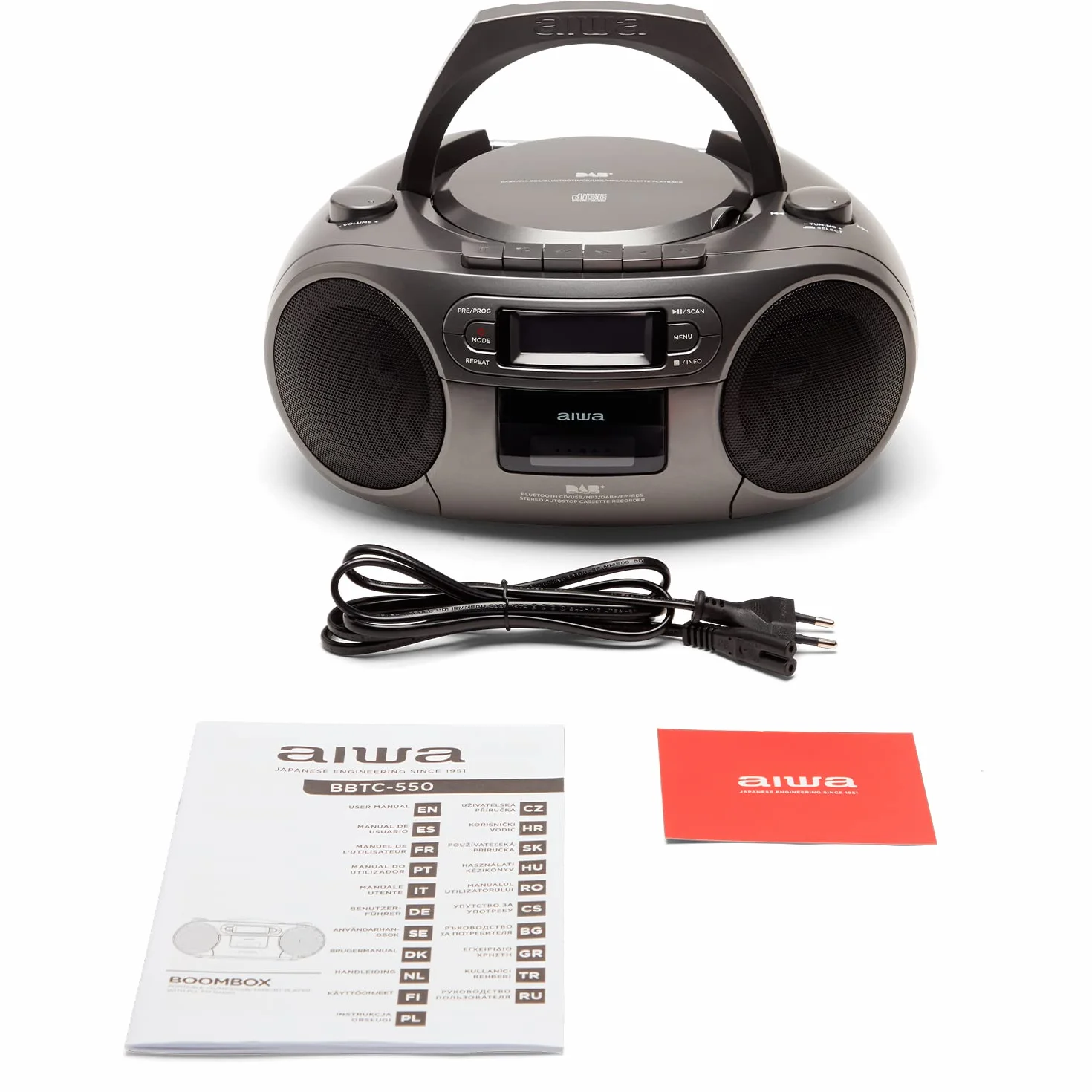 BOOMBOX RADIOODTWARZACZ DAB+, CD/MP3, USB, BT, AUX IN - AIWA BBTC-660DAB/MG