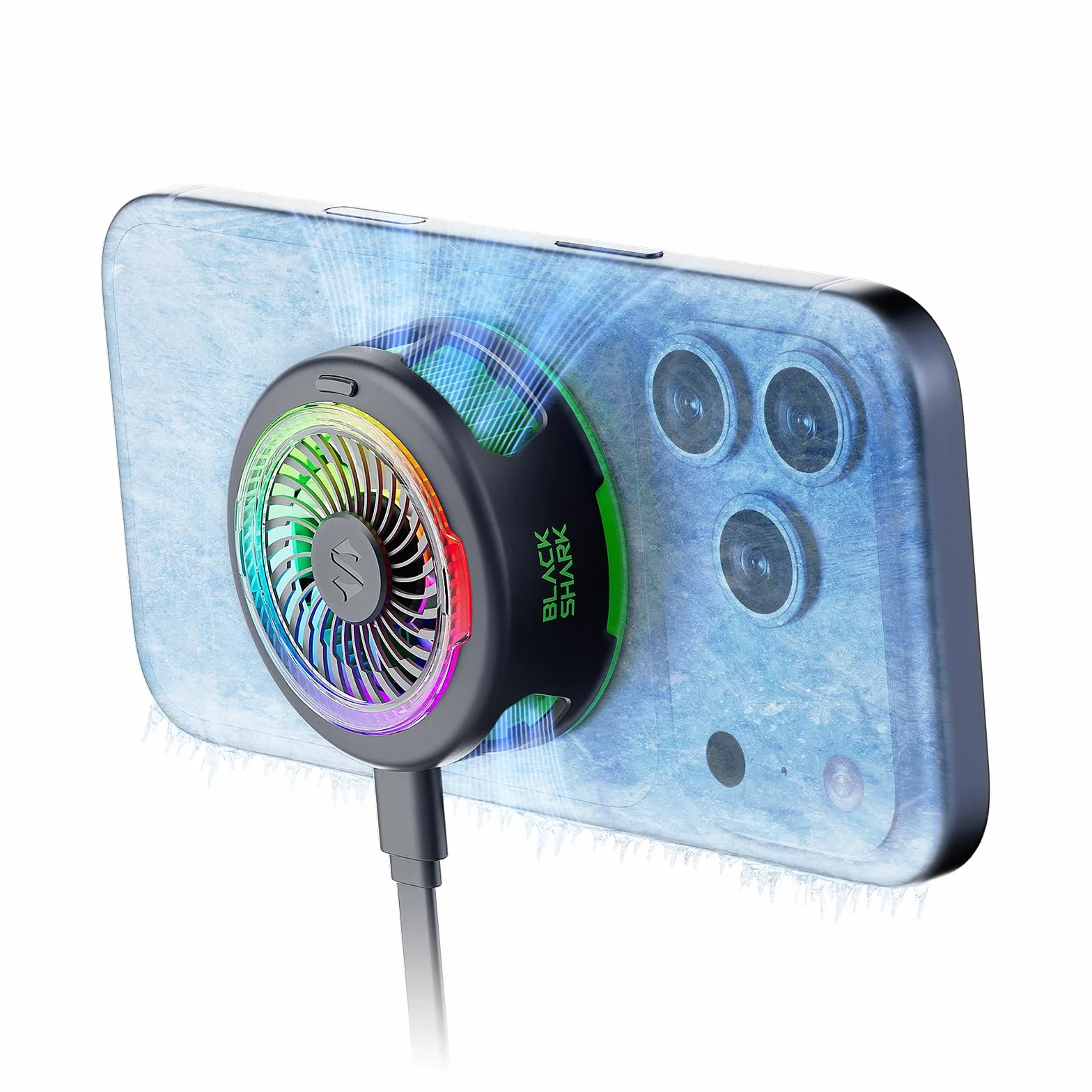 Black Shark FunCooler 6 Magnetic Phone Cooler do gier, przenośny wentylator chłodzący do telefonu komórkowego z oświetleniem RGB, wentylator chłodzący do telefonów komórkowych iPhone, seria