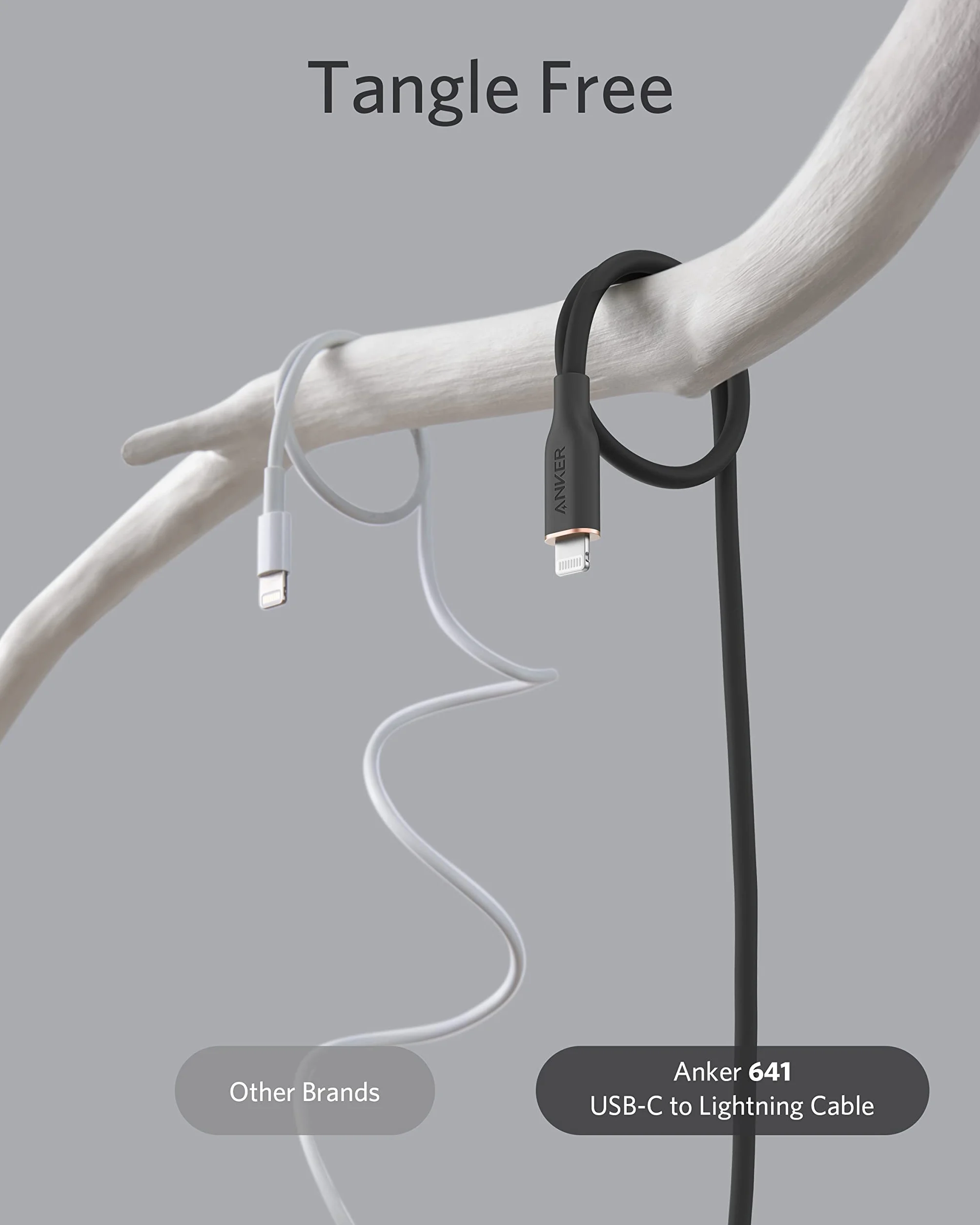 Anker Powerline III Flow kabel Lightning USB C 0,9 m MFi żel krzemionkowy do iPhone 14/13/12/11 AirPods Pro