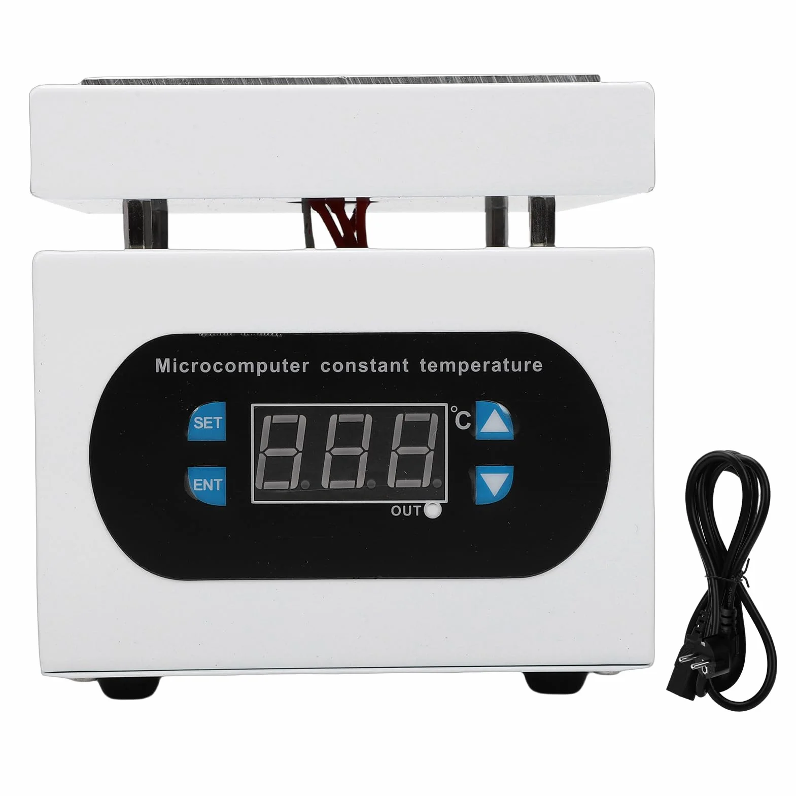 LiebeWH Płyta Grzewcza do Lutowania 350W 100x100mm Aluminium Lotnicze Szybkie Nagrzewanie Precyzyjna Kontrola Temperatury z Wielokątowym Odprowadzaniem Ciepła do Przeróbek PCB i Napraw (wtyczka UE)