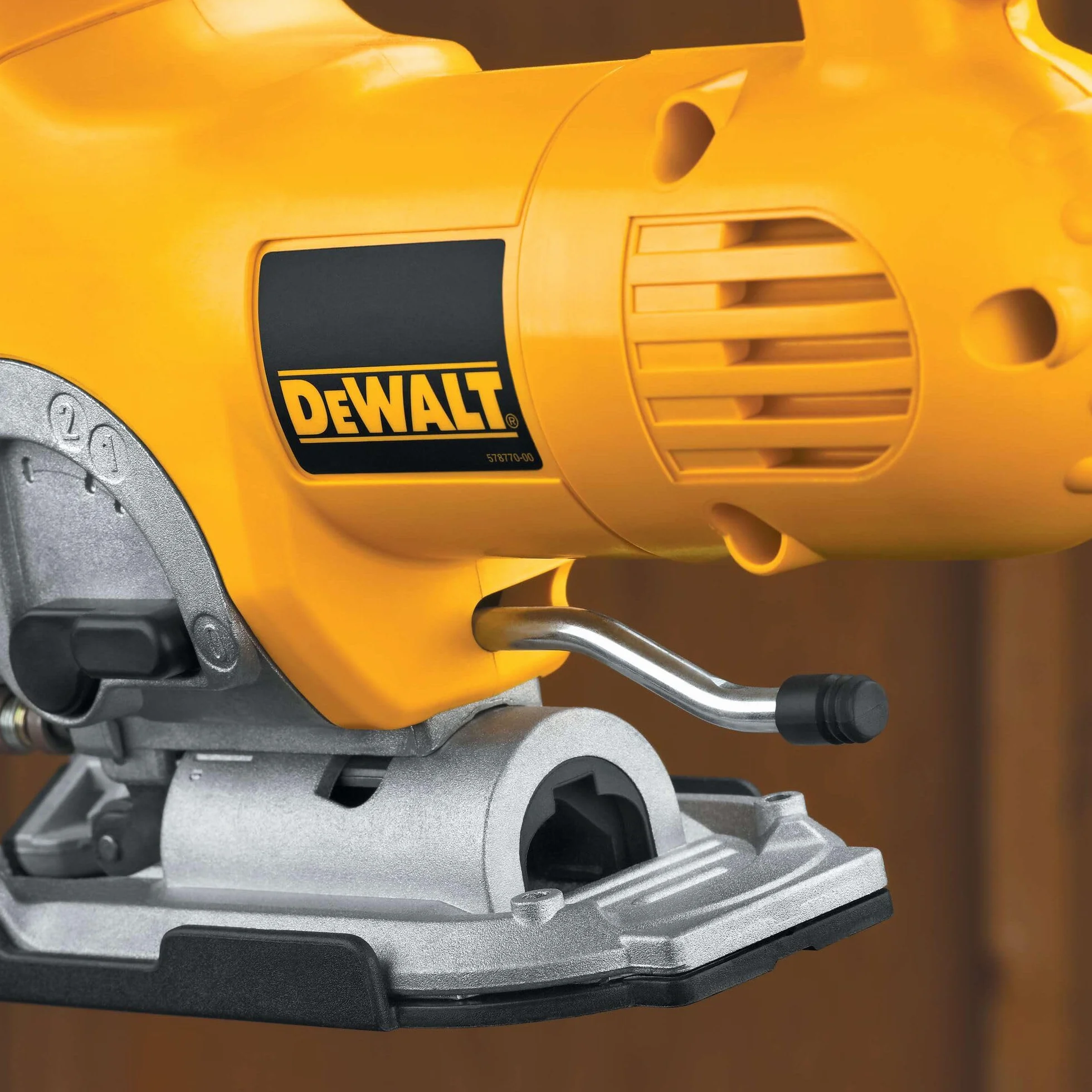DeWalt DEWALT DW331K 701W Wytrzymała wyrzynarka z górnym uchwytem, 230 V, żółta