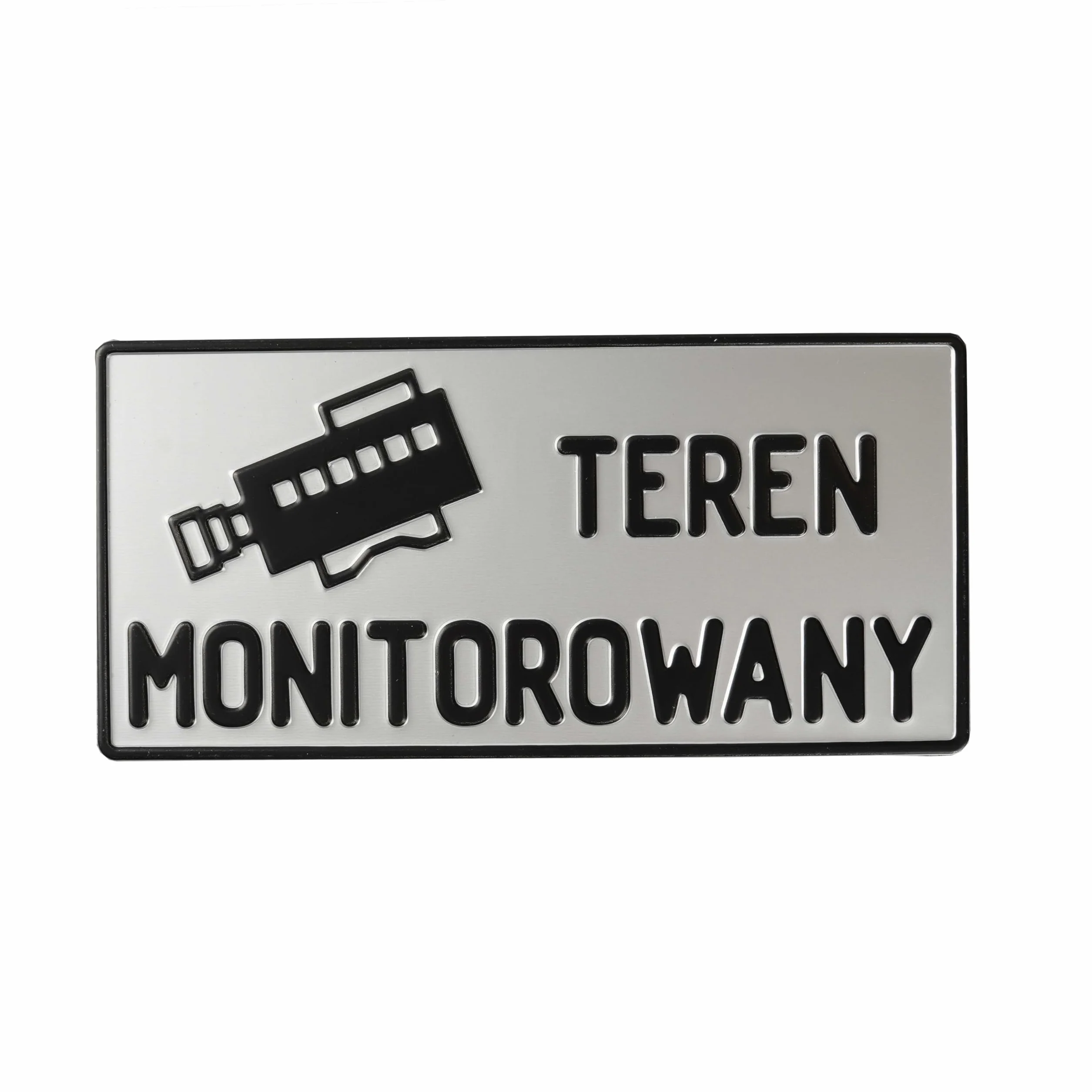 Tabliczka Aluminiowa TEREN MONITOROWANY Tablica 14 X 29 Cm, Odporna Na Warunki Atmosferyczne, Tablica Informacyjna Na Dom Bramę