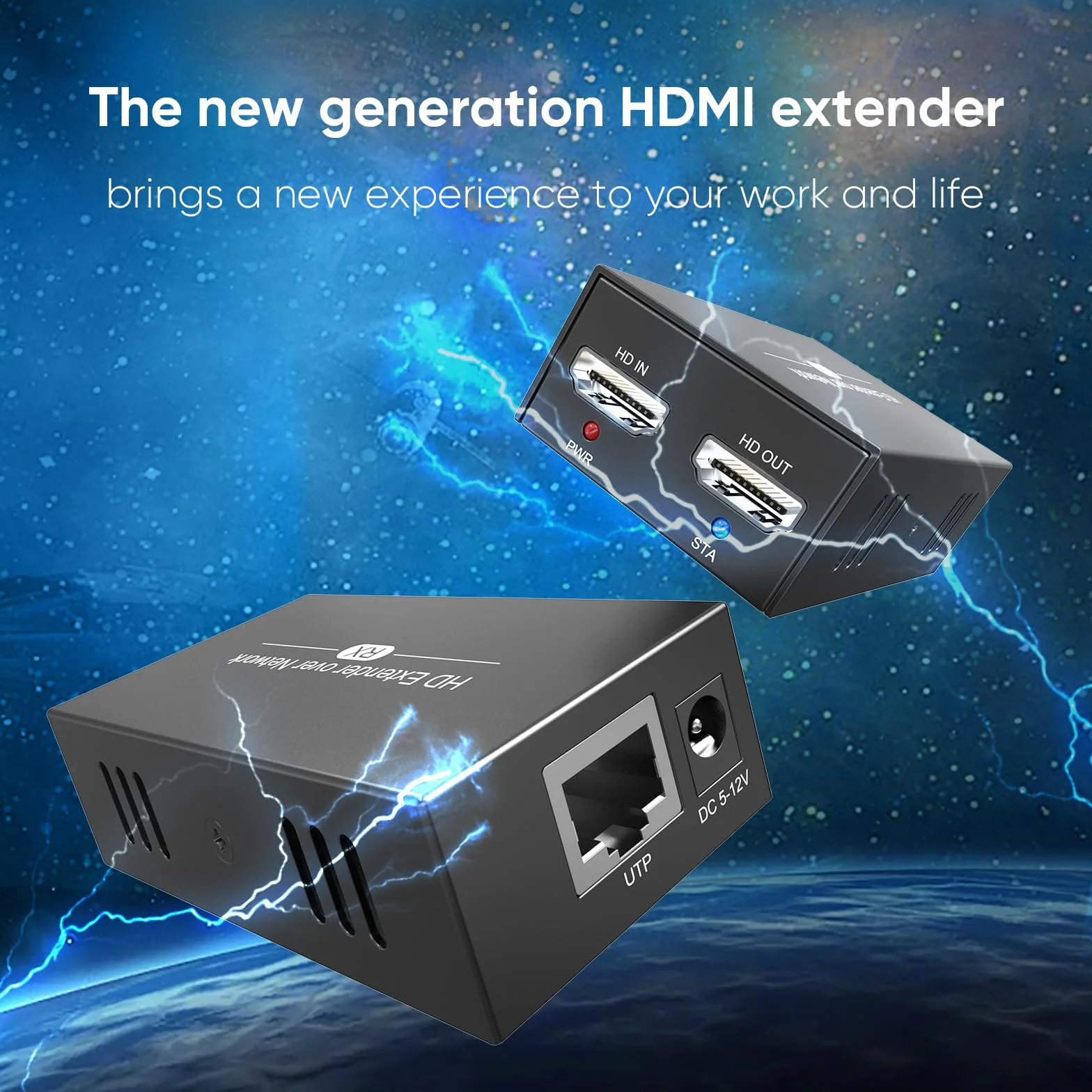 Przedłużacz HDMI o IP, 150 m/492 ft 1080P przez kabel Cat5e/6/7/8, transport 1 do wielokrotnego z lokalnym Loopout, EDID RJ45 Plug & Play