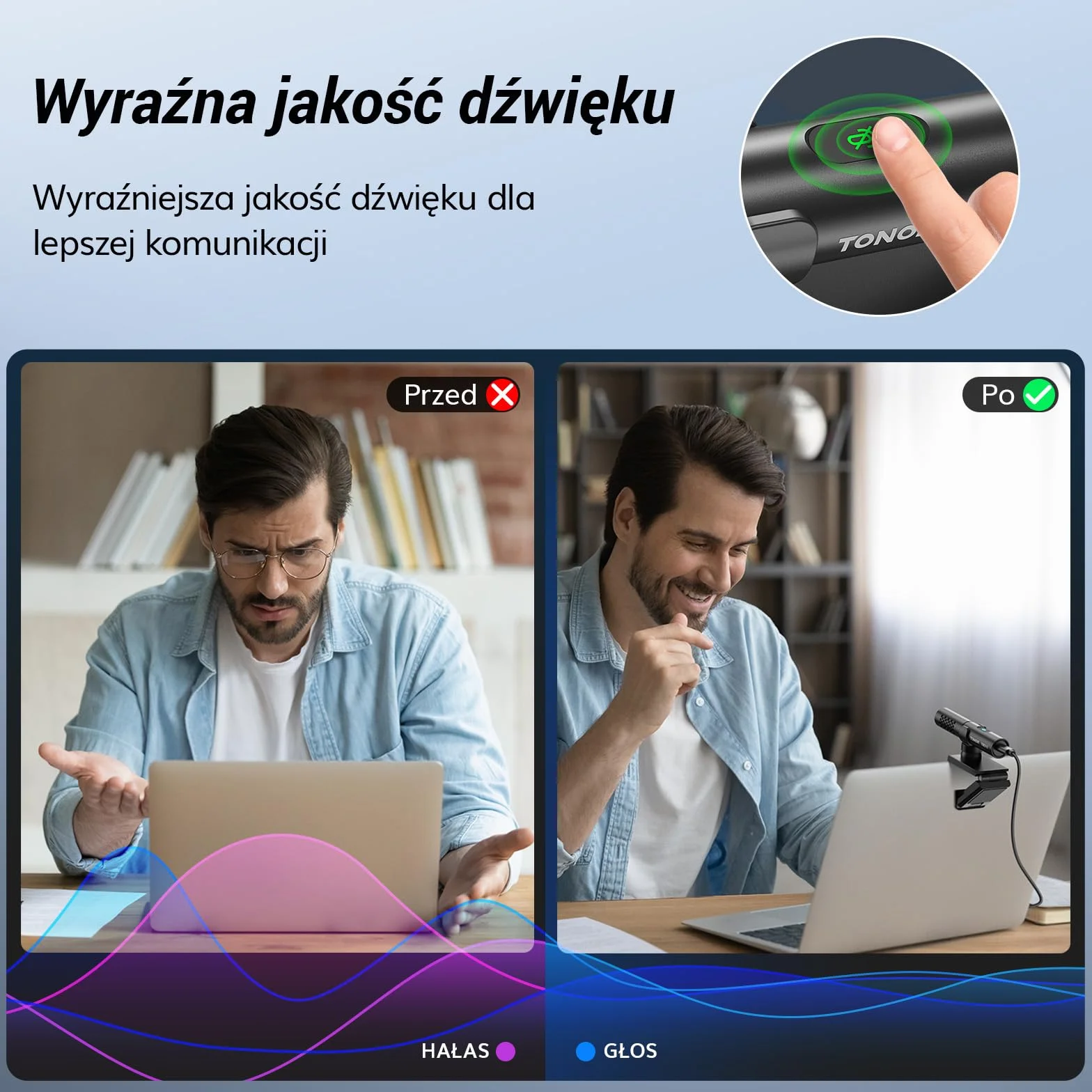 TONOR Mikrofon USB do komputera PC, laptopa, regulowany, konferencyjny, Skype, YouTube, MacOS Windows