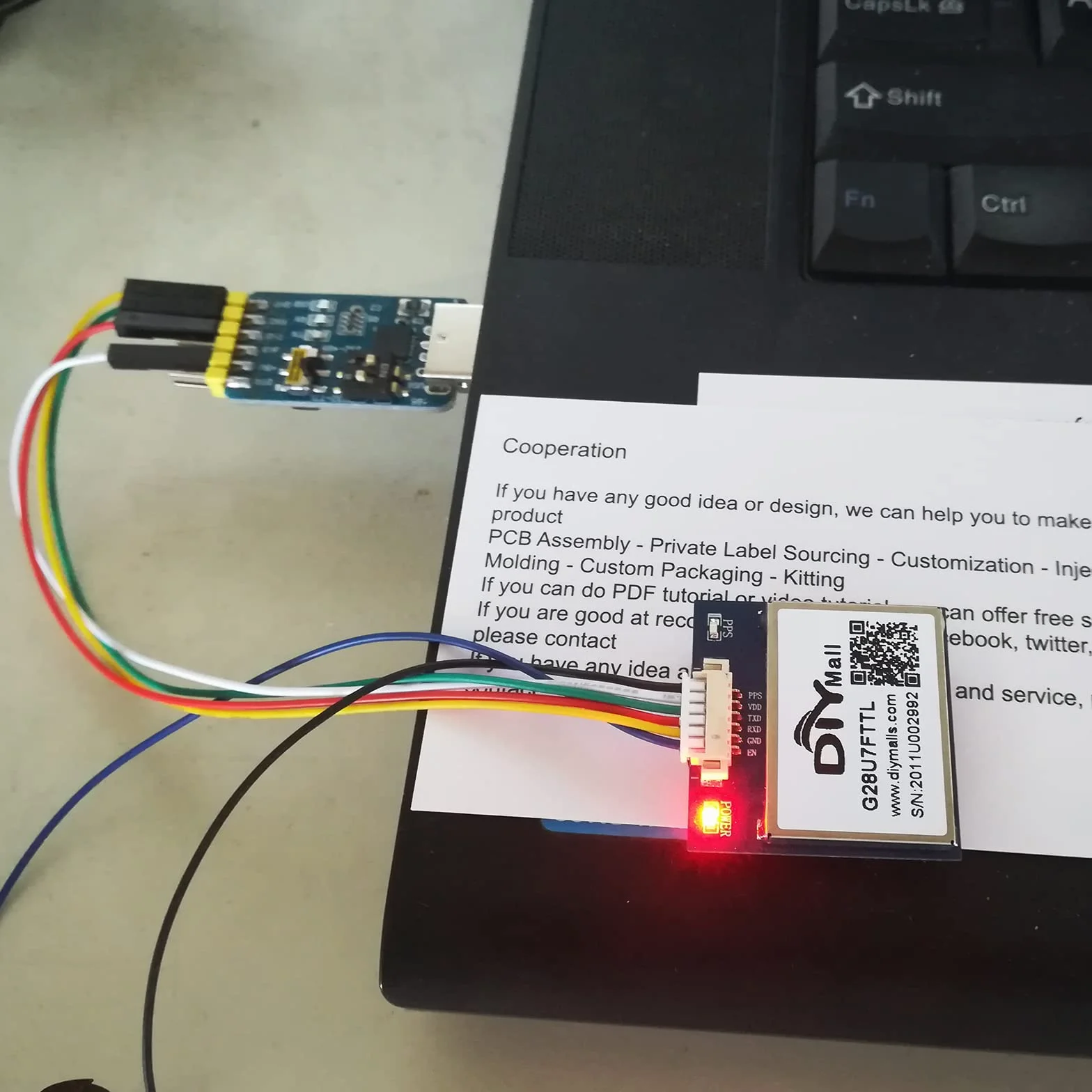 DIYmalls G28U7FTTL moduł odbiornika GPS 3.3V-5V z ceramiczną anteną NMEA-0183