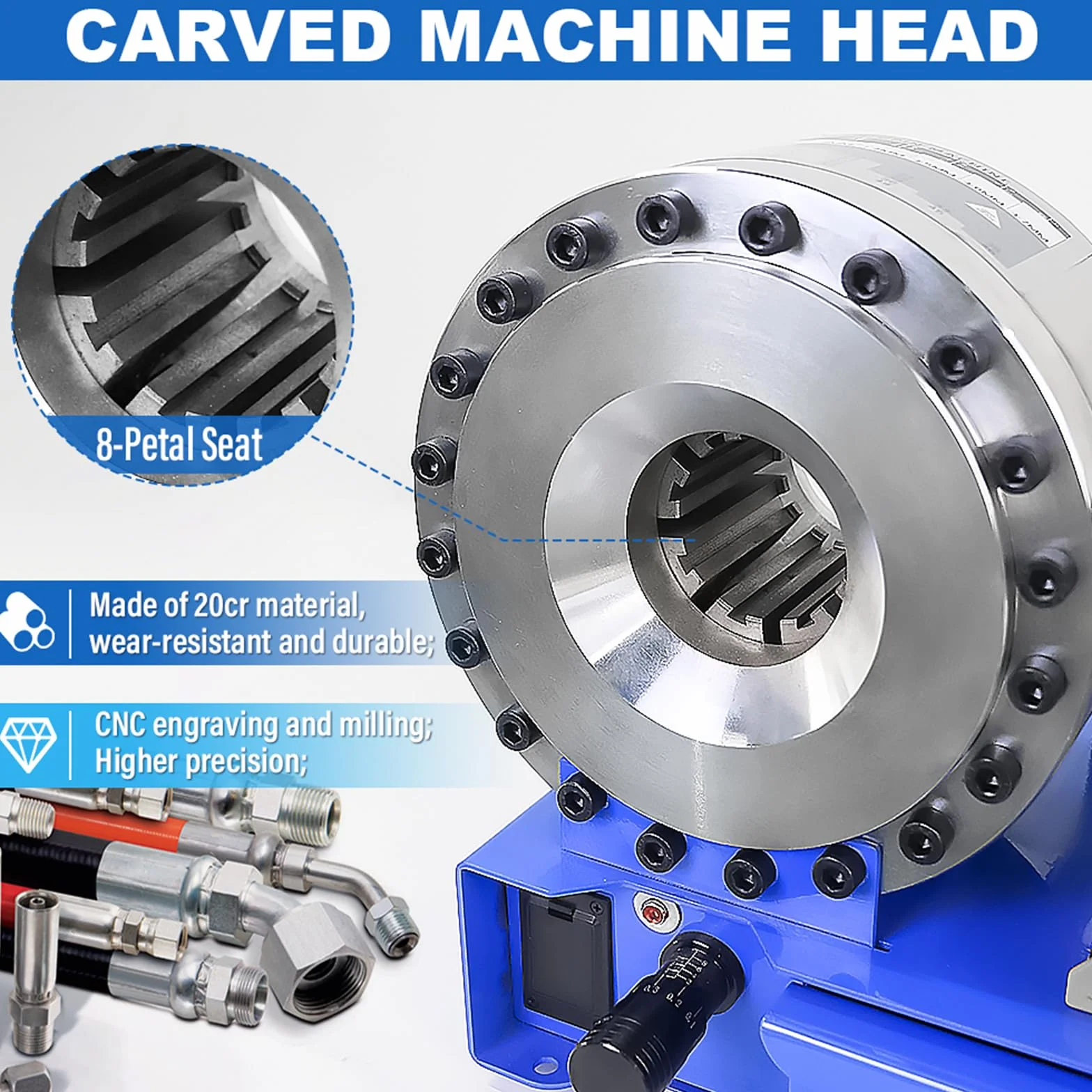 Profesjonalna Prasa Hydrauliczna do Węży (10-31mm) – przenośna maszyna z 8 zestawami matryc