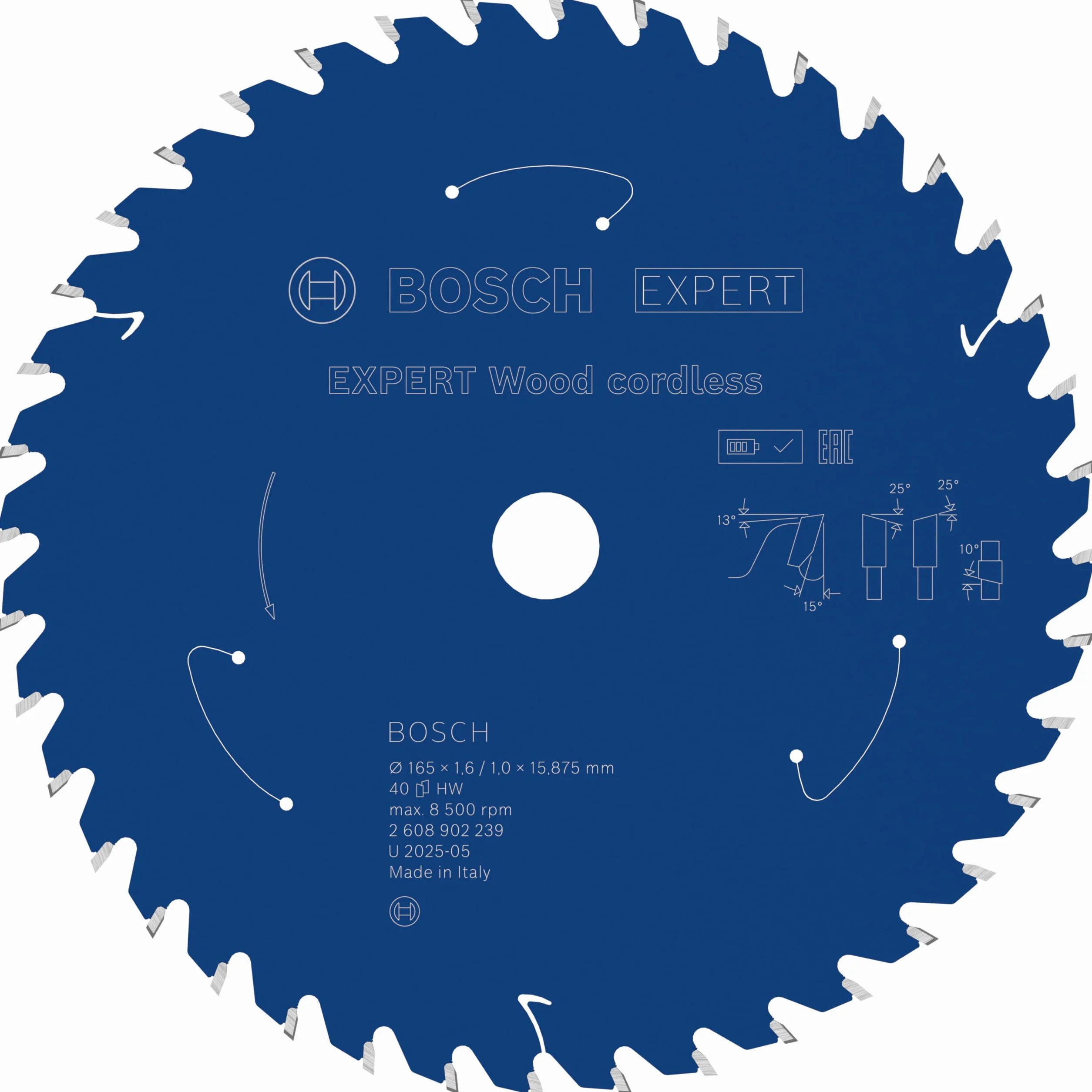 Bosch 1x Tarcza pilarska EXPERT Wood cordless (do Miękkie drewno, Ø mm, Professional Akcesoria Bezprzewodowe ręczne pilarki tarczowe)