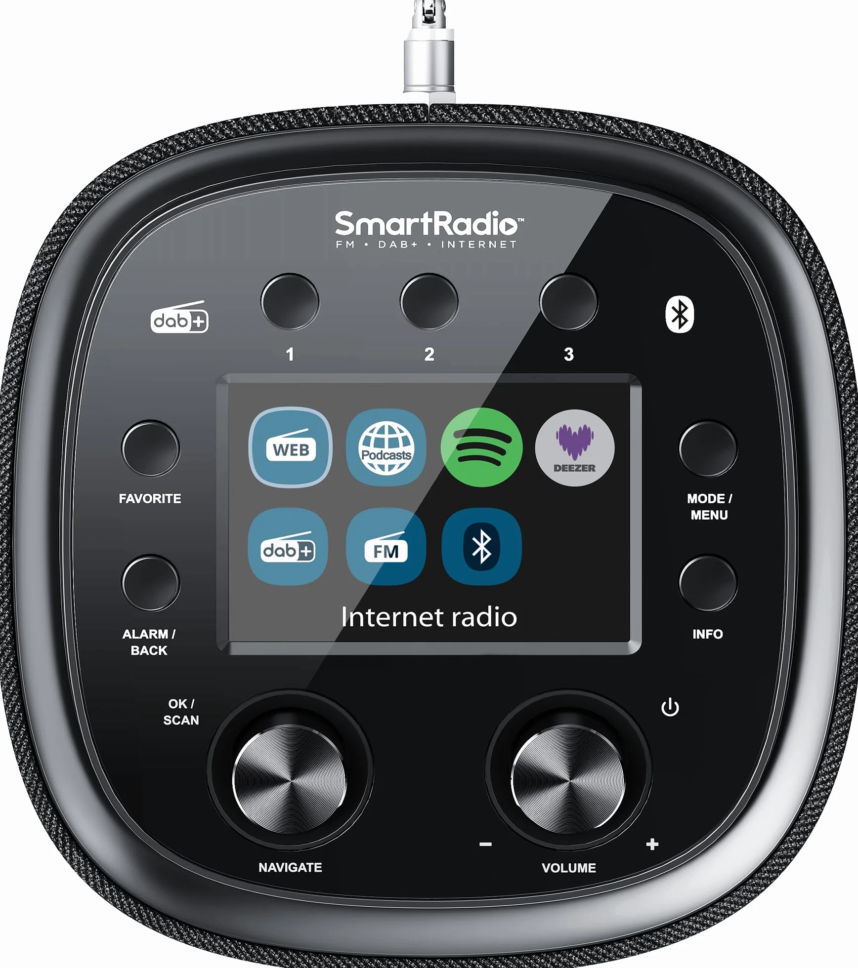 KENWOOD CR-ST500S - designerskie radio Smart z kolorowym wyświetlaczem TFT 4", WiFi radio internetowe, DAB+, UKW, Spotify (HiFi), Deezer, Bluetooth, 30 W RMS stereo, zintegrowany subwoofer, pilot