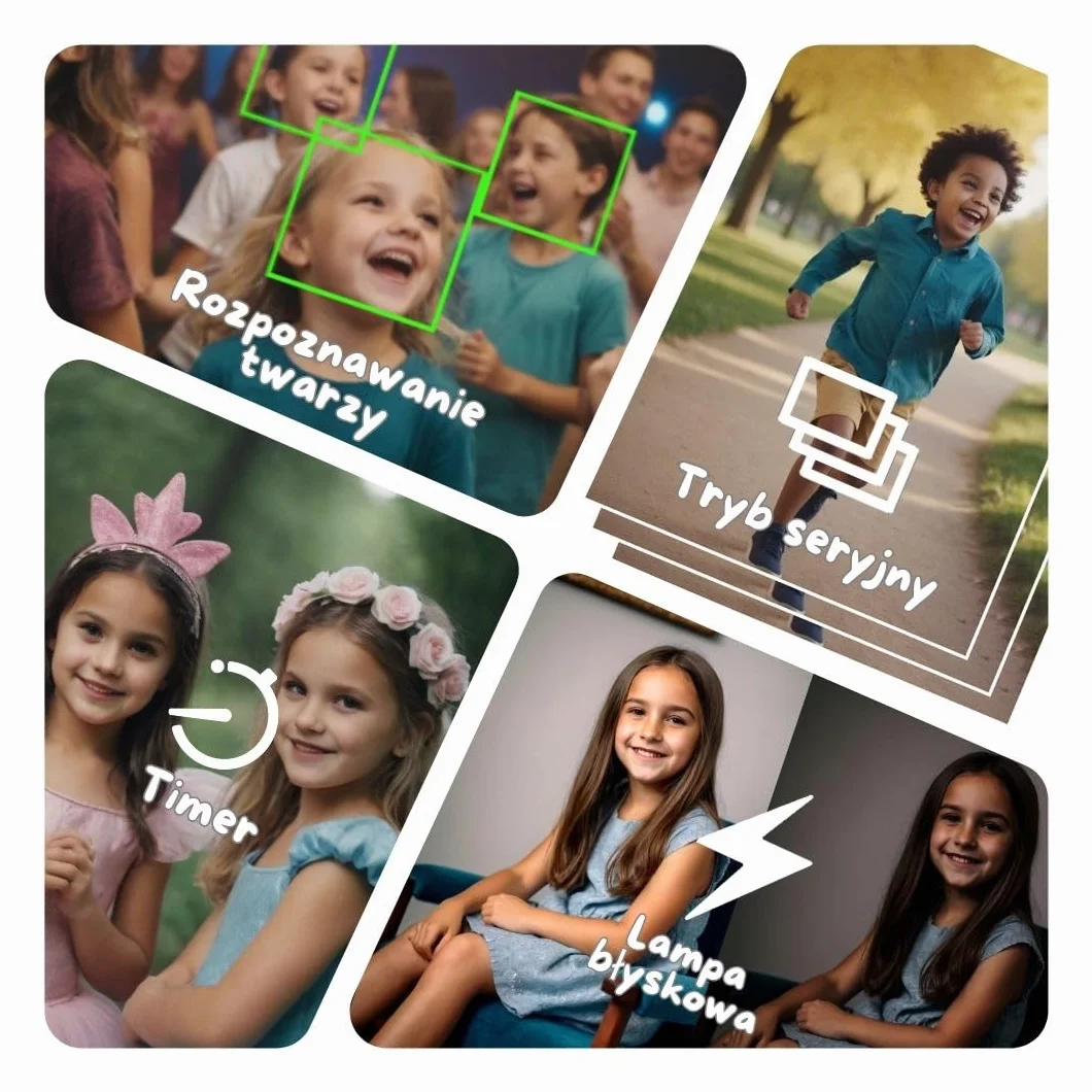 Aparat cyfrowy dla dzieci Instantanea SMILE ITEMS z natychmiastowym drukowaniem, 32 GB, różowy