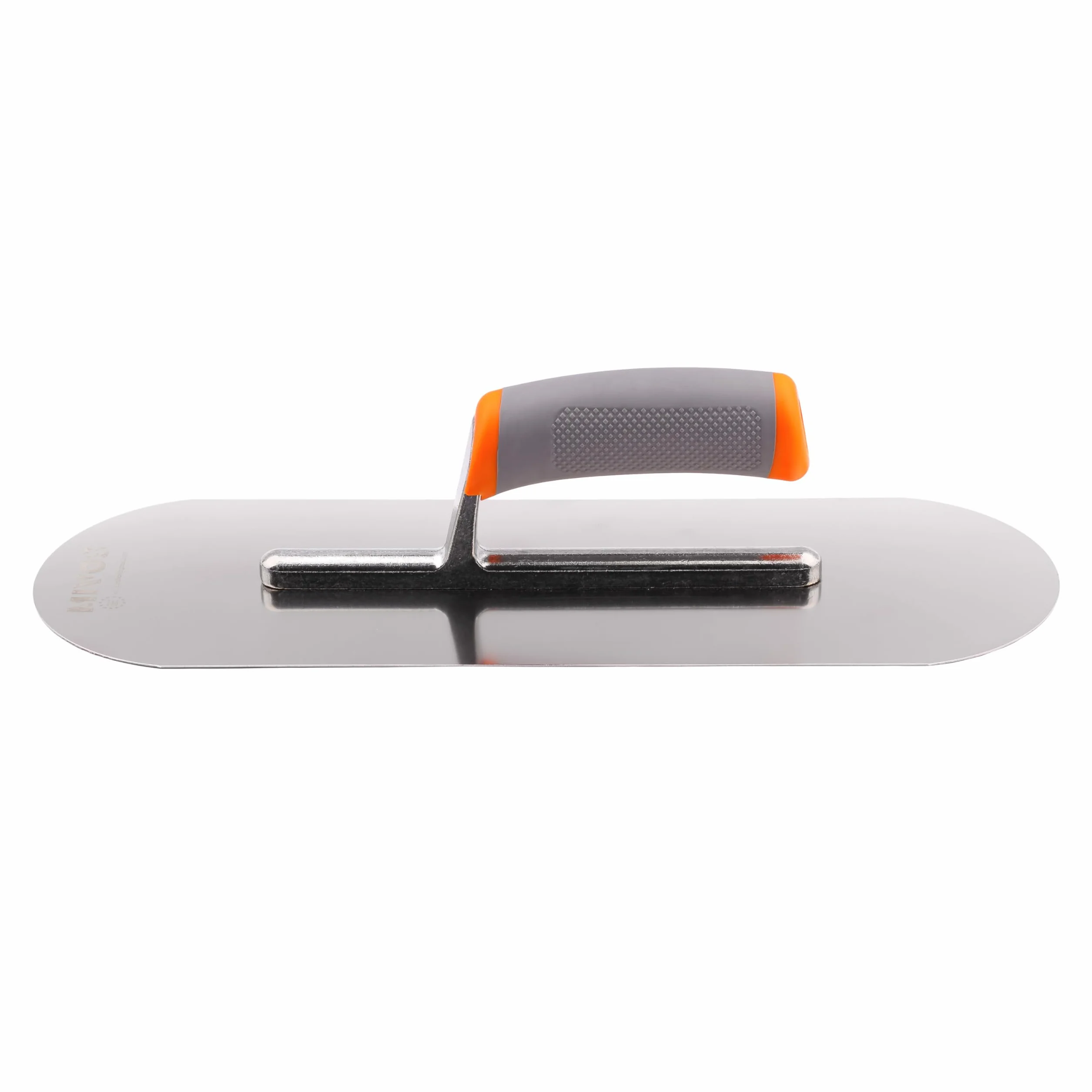 MIVOS Paca wygładzająca ze stali nierdzewnej 375 x 130 mm - Półokrągła - Paca do wygładzania z ergonomicznym, miękkim uchwytem - Płyta do tynkowania i murowania - Wyprodukowano w UE