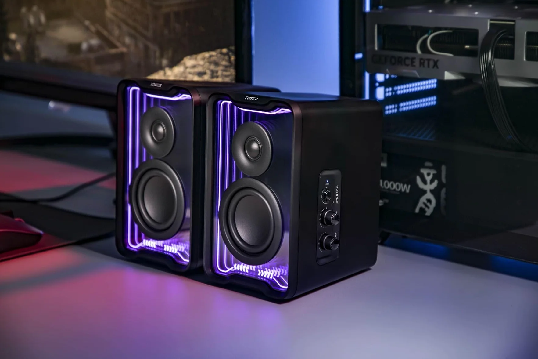 EDIFIER QR30 Aktywny głośnik biurkowy z Bluetooth V5.4, dynamiczne efekty świetlne - 30 W RMS - czarny