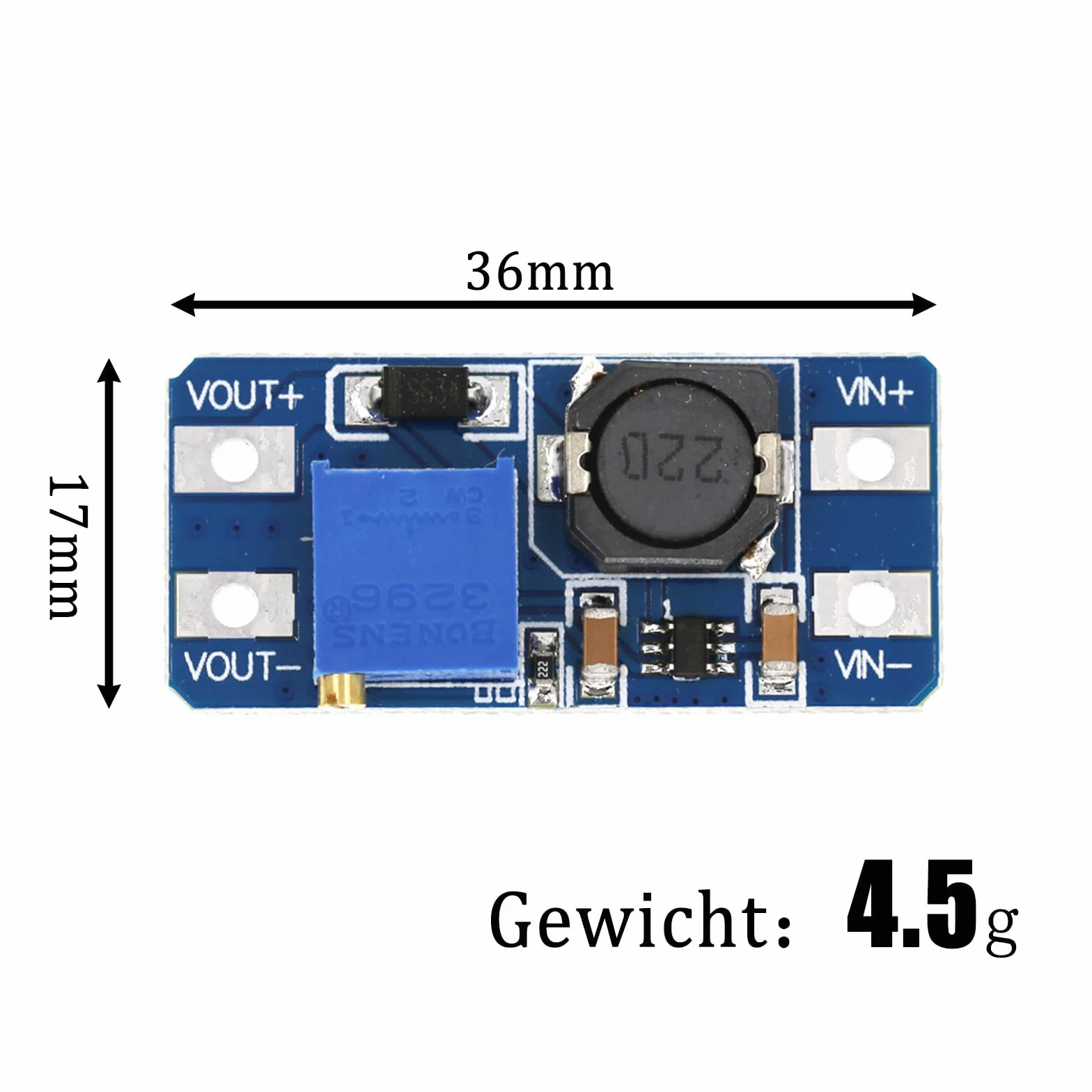 GERUI DC-DC Step Up Boost Converter 2V-24V do 5V-28V 2A regulowany przetwornica napięcia