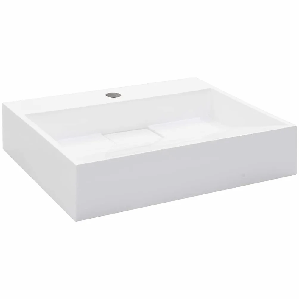 vidaXL Umywalka 50x38x13 cm Kompozyt Mineralny Marmurowy Biała