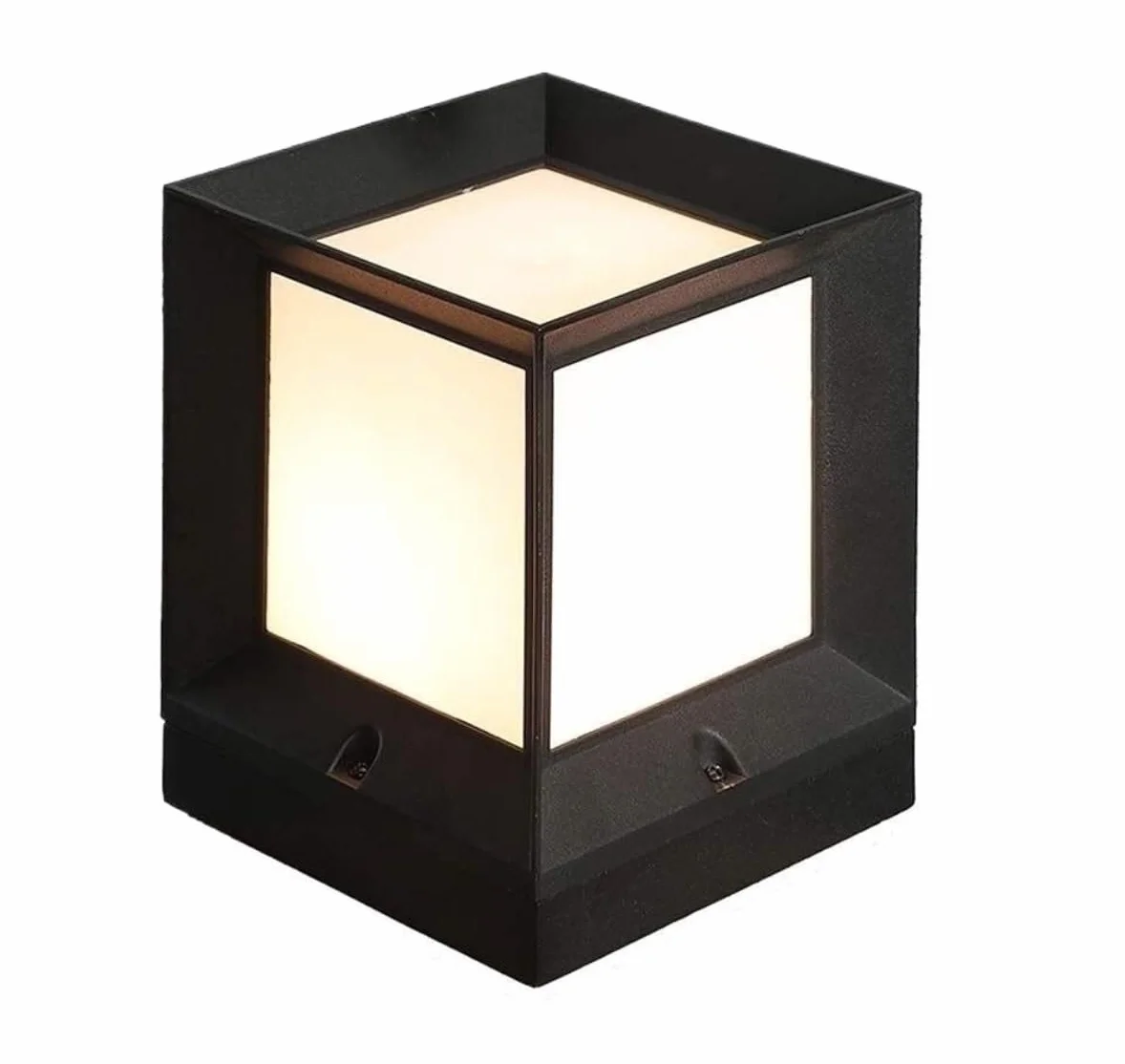 światło Słupka Nowoczesna Zewnętrzna Lampa Słupkowa Wodoodporna Lampa Tarasowa ABS Akrylowa Lampa Ogrodowa Słupkowa Oświetlenie Ogrodowe Na Podwórko Lampy Solarne(20x20x26cm)
