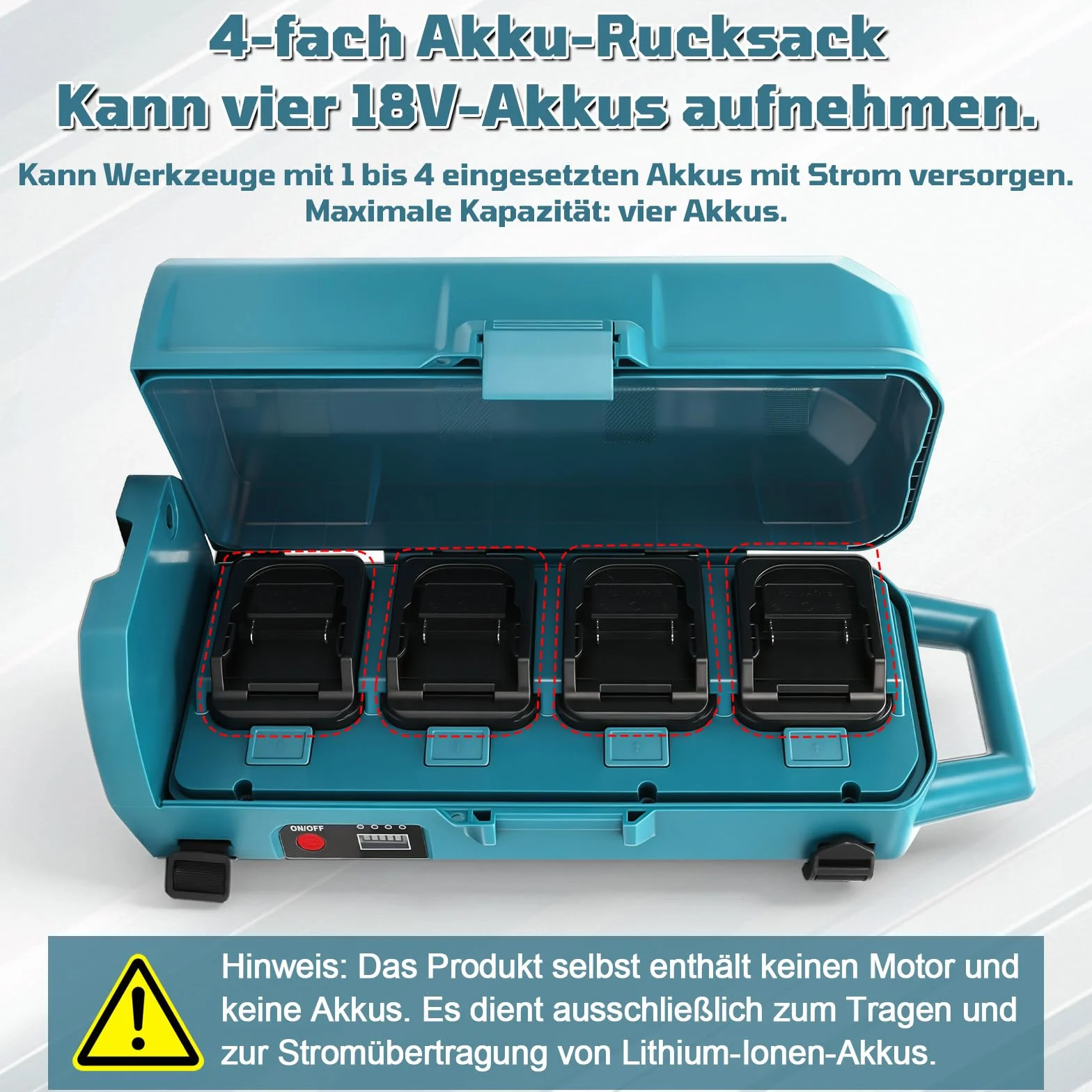 Przenośne źródło zasilania do Makita 18 V-21 V, 4-krotna stacja akumulatorowa, z kablem przedłużającym 1,2 m z wtyczką, energia zewnętrzna do elektronarzędzi Makita (bez akumulatora)