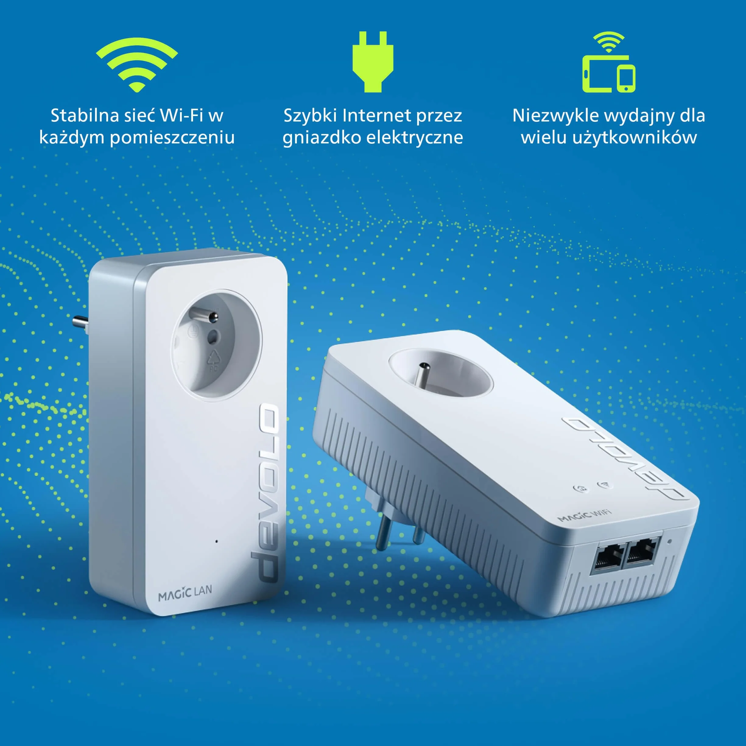 devolo Magic 2 WiFi next Starter Kit Powerline Wi-Fi 2400 Mbit/s adapter gniazdkowy Gigabit LAN biały