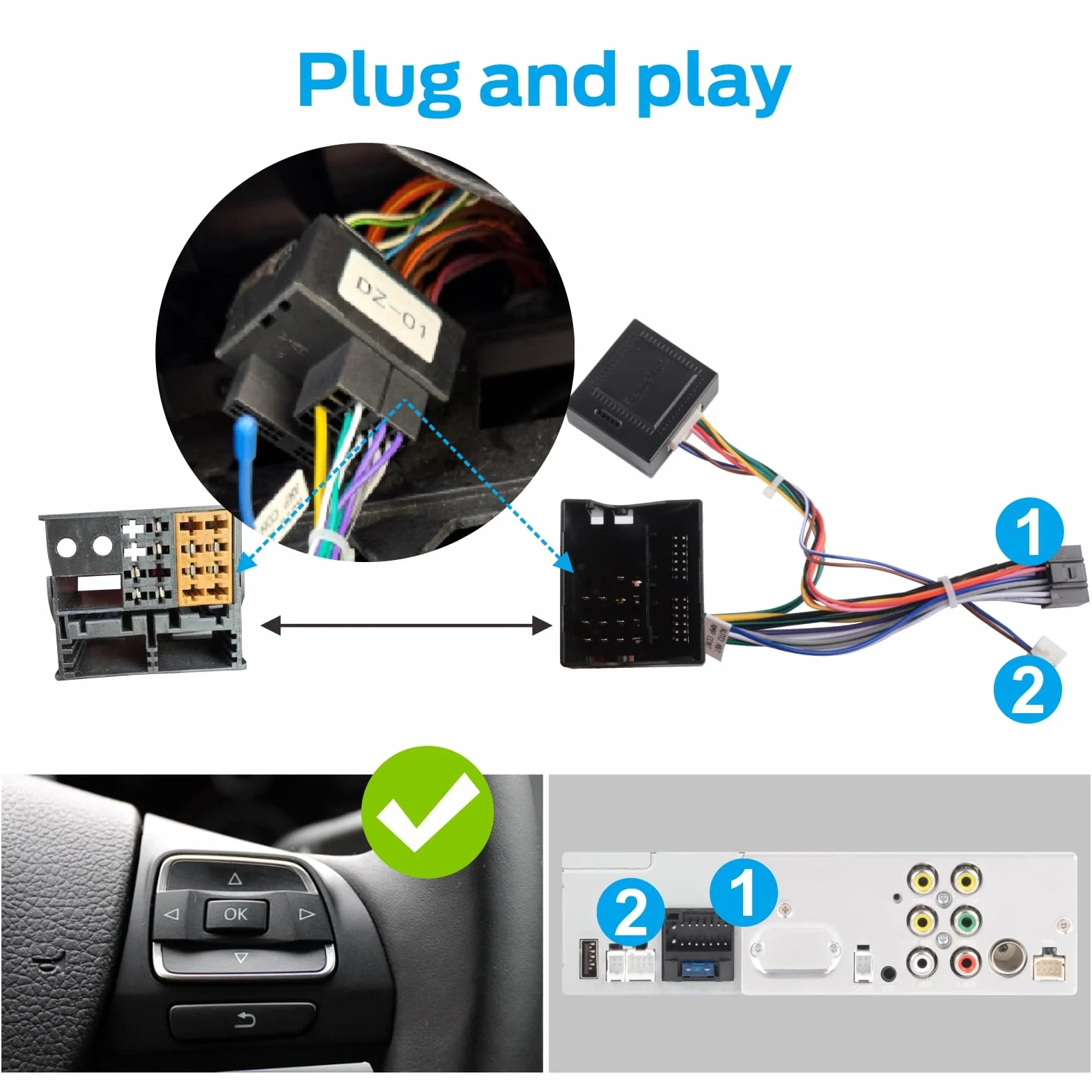 Linux radio samochodowe 5s Start | Bluetooth/Wireless CarPlay/Android Auto/FM/AM/RDS/USB | 100 W DSP | do VW Golf 5/6 Passat Jetta Caddy EOS T5 Tiguan Touran CC Polo