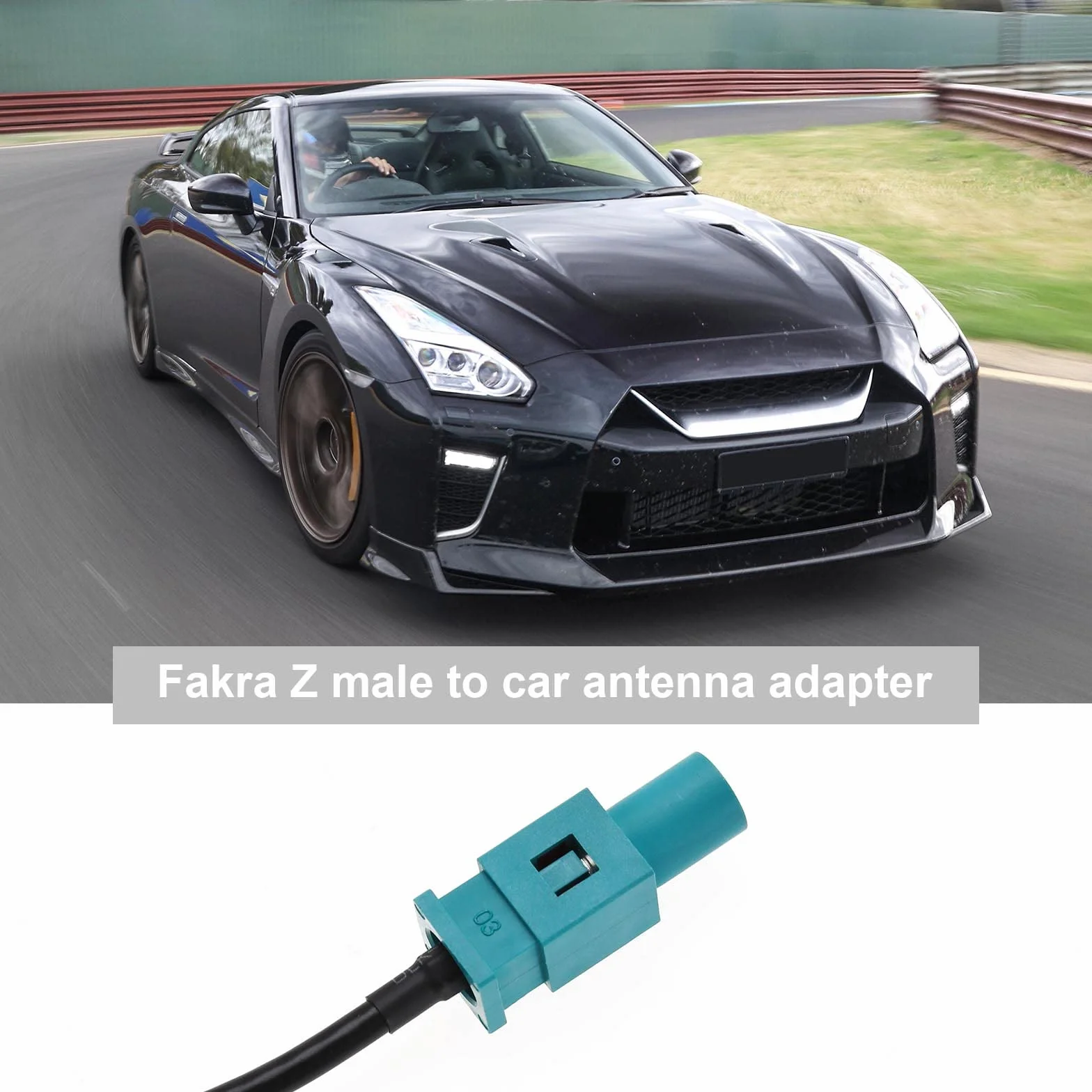 Fakra Z wtyczka męska GT5 adapter anteny RG174 20 cm do GPS radia FM/AM satelitarnego