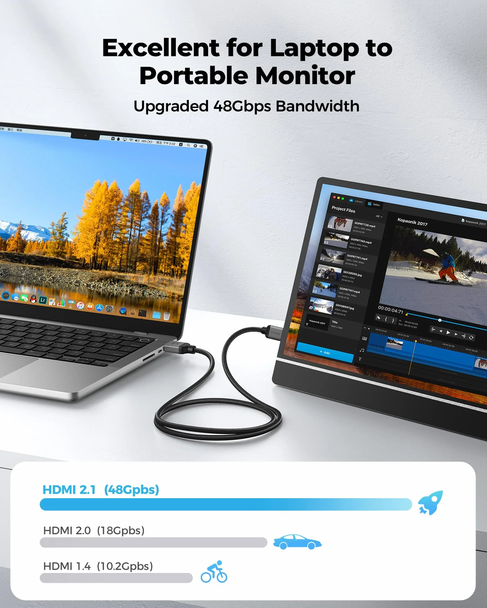 Silkland 8K Mini HDMI to HDMI 2.1 Kabel 30CM 48Gbps HDR eARC