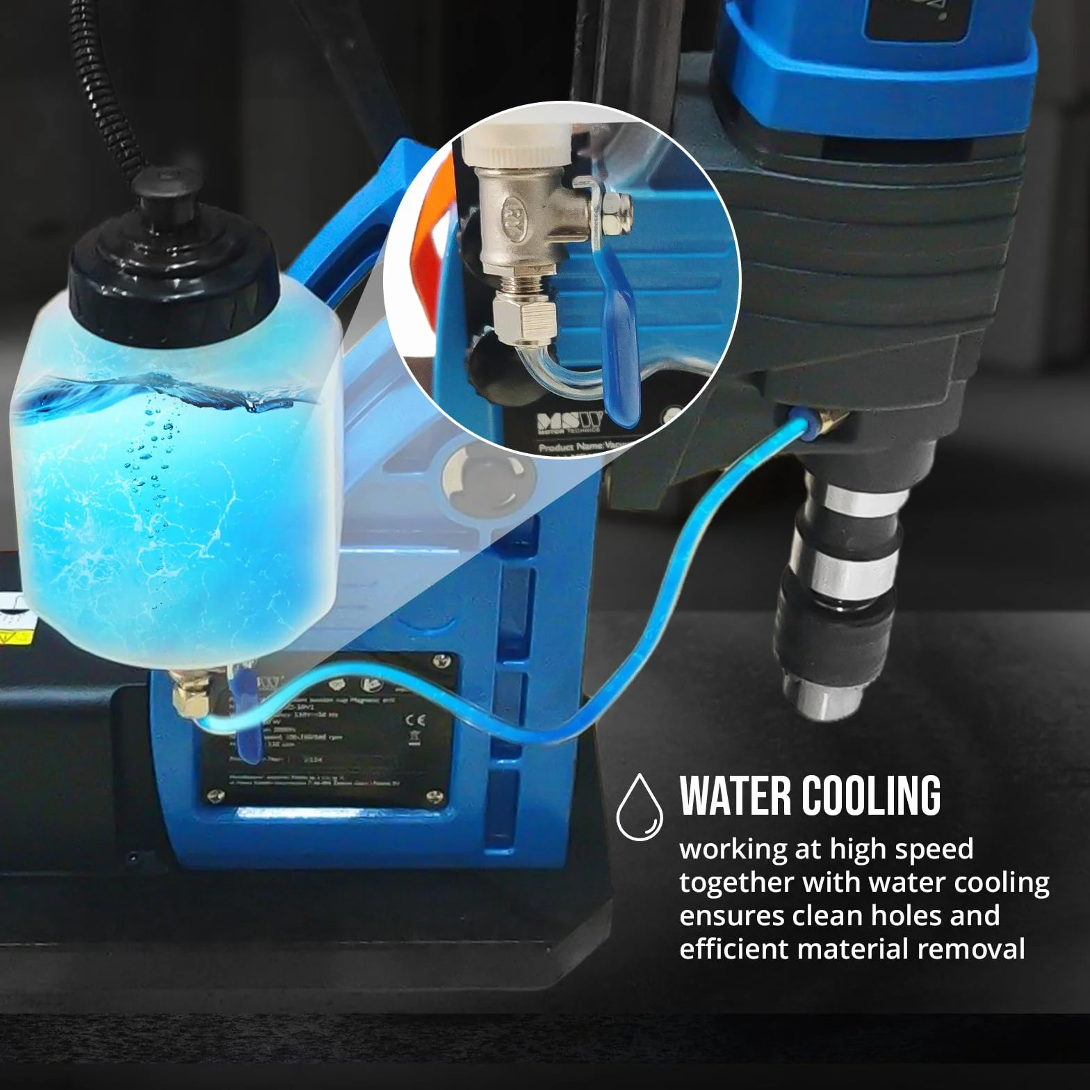 MSW wiertarka magnetyczna z próżnią 1650 W 560 obr./min 3 kN do wierteł 50 mm wiertarka rdzeniowa wiertło magnetyczne