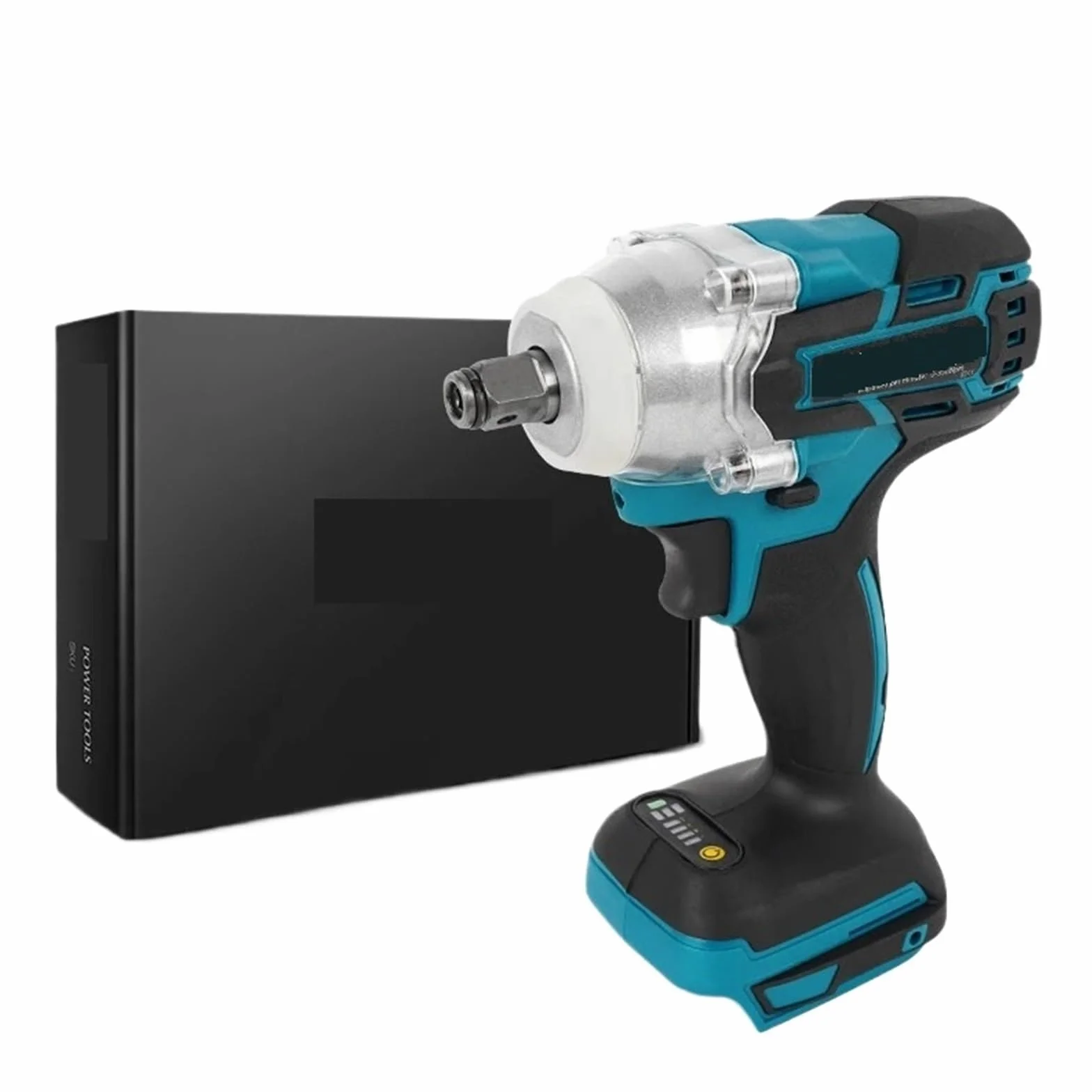 Bezszczotkowy Elektryczny Klucz Udarowy Akumulatorowy 1/2 Cala Elektronarzędzia Kompatybilne Z Akumulatorem 18 V Pracuj Wydajnie(Blue)