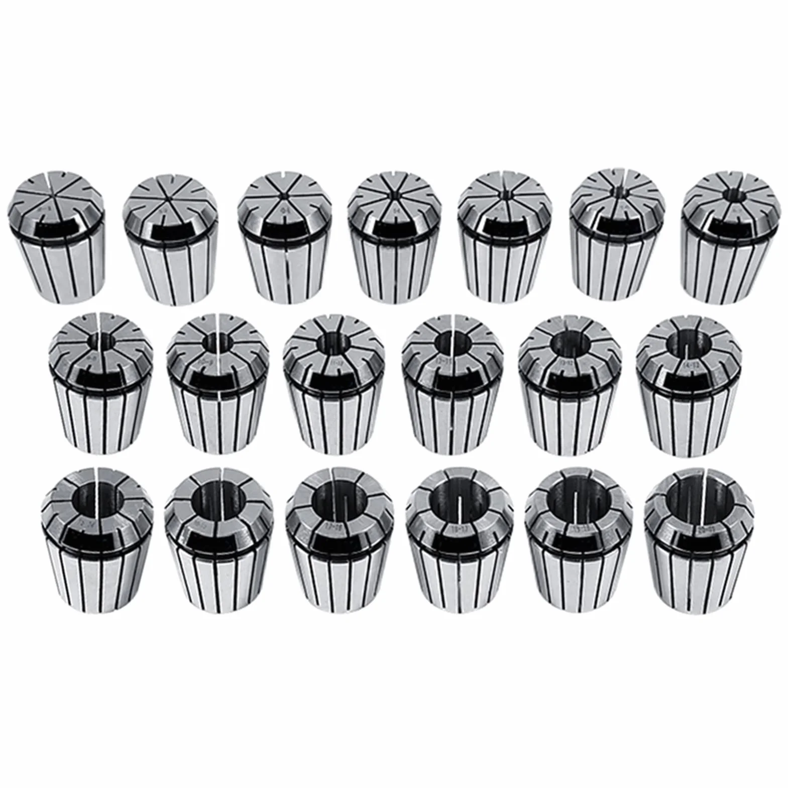 Collet Molla Clips Pinza, 2-20mm 19szt ER32 Precyzyjny zestaw tulei sprężynowych na CNC Grawerowanie uchwytu roboczego Frezowanie